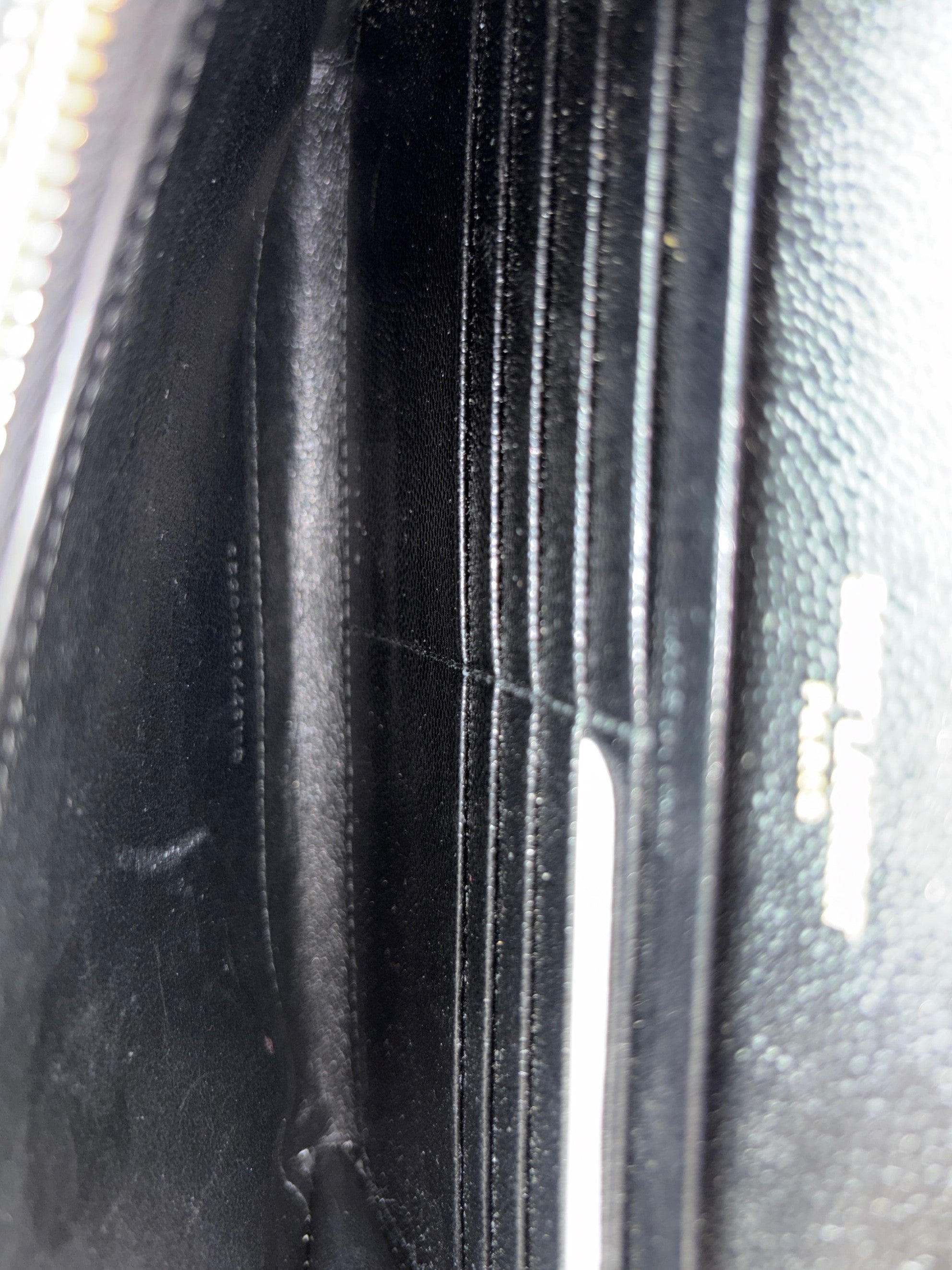 YSL black Cassandre Classic Wallet On Chain