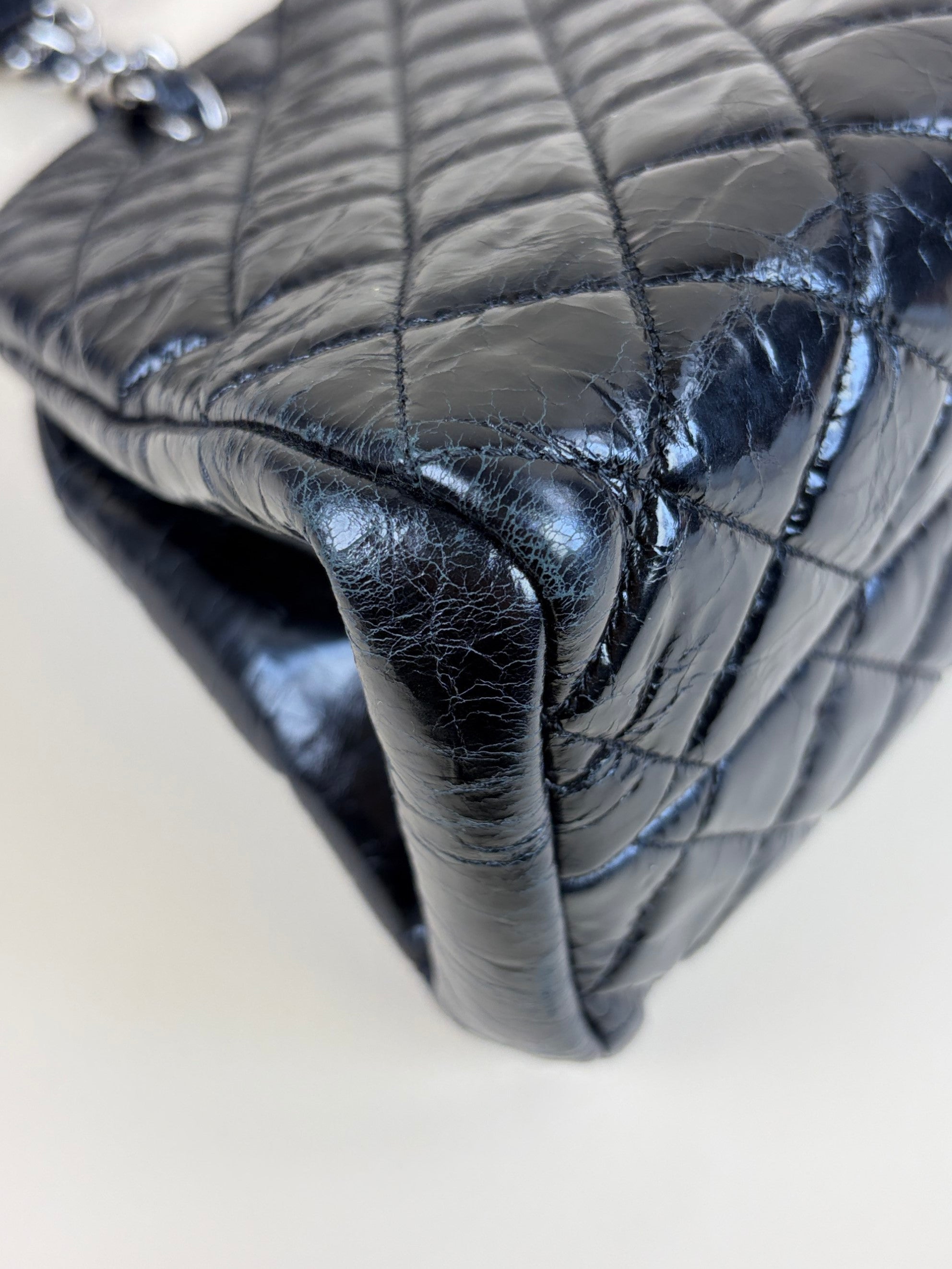 Chanel black quilted leather just mademoiselle bowling bag