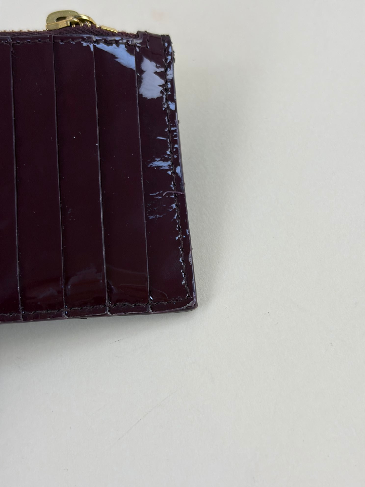 YSL Burgundy Cassandre Matelasse Fragments Flap Card Case