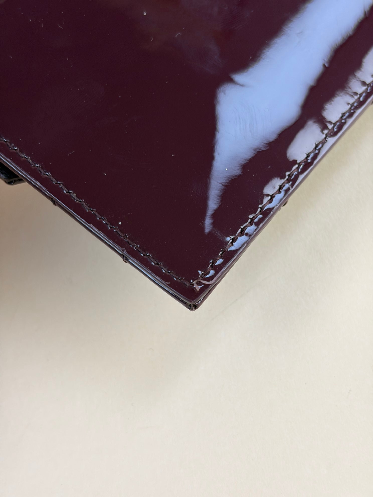 YSL Burgundy Cassandre Matelasse Fragments Flap Card Case