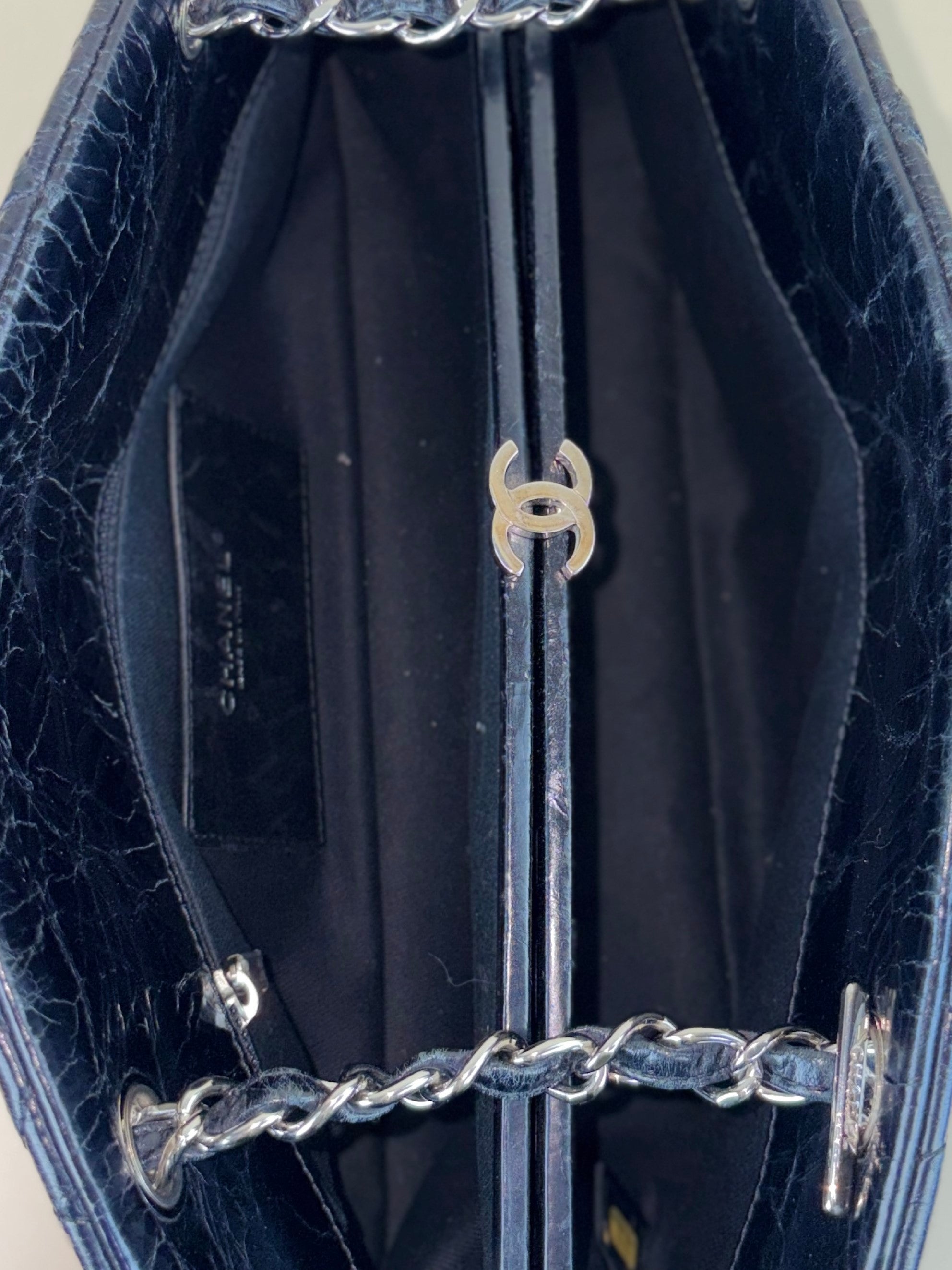 Chanel black quilted leather just mademoiselle bowling bag
