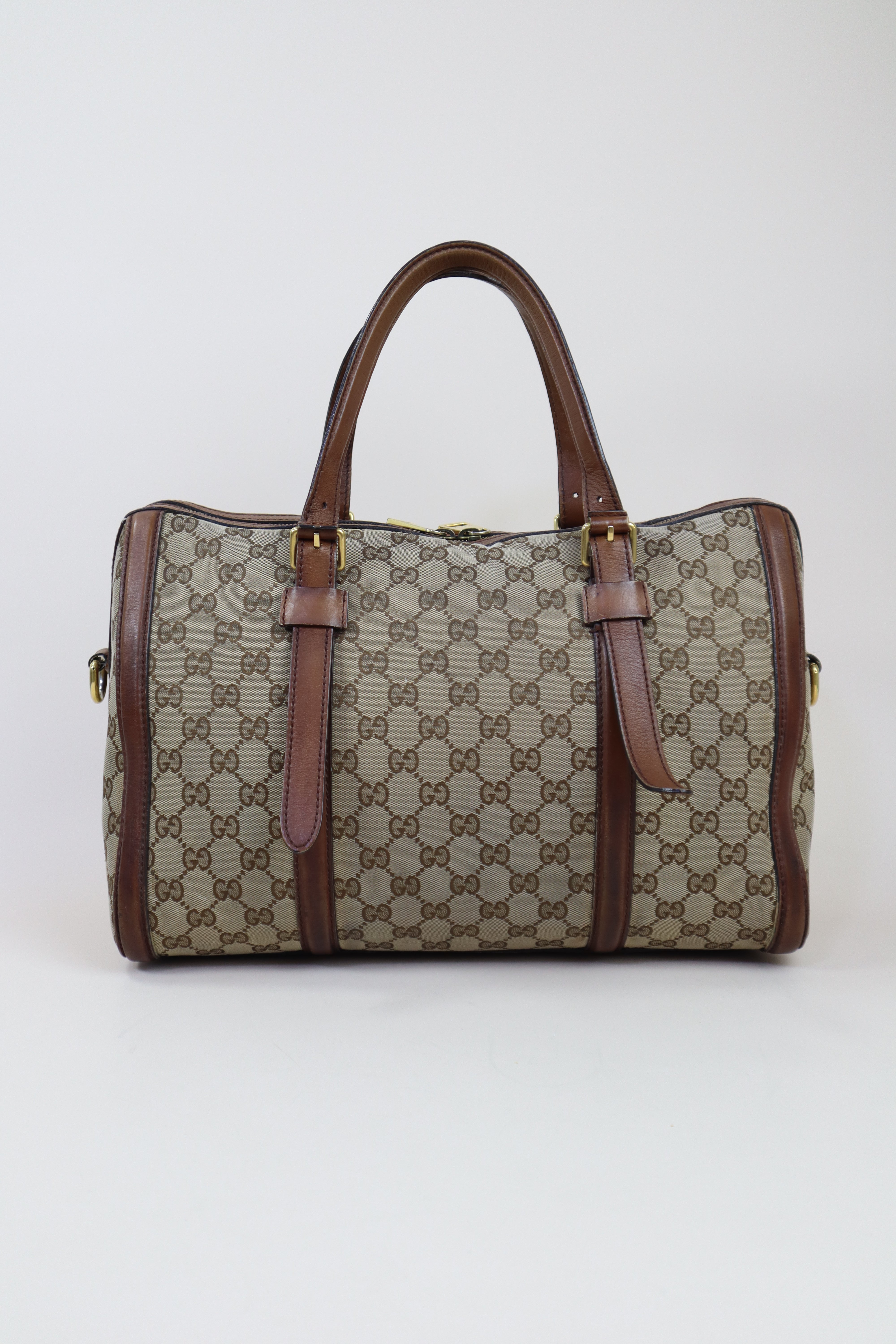 Gucci Bicolor GG Web Boston Tote Bag with Ophidia Strap