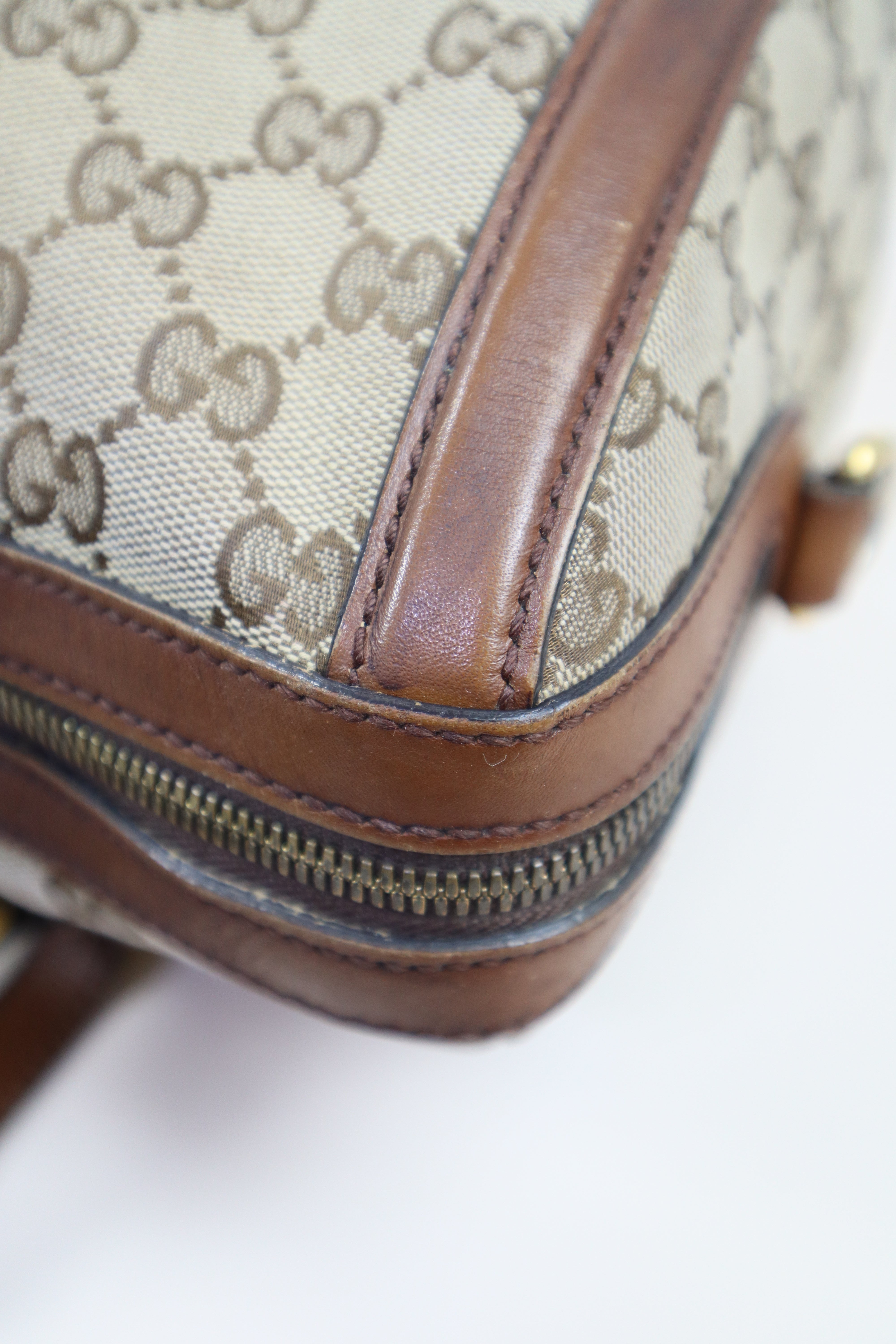 Gucci Bicolor GG Web Boston Tote Bag with Ophidia Strap