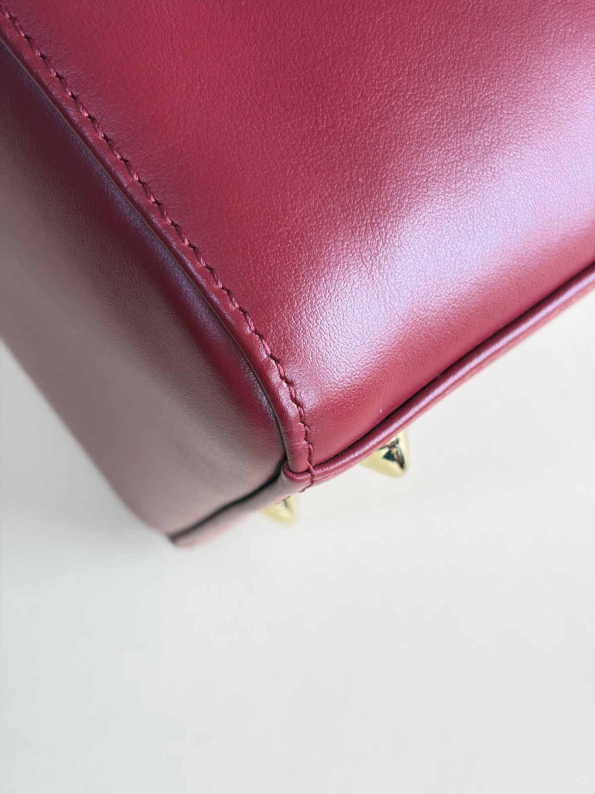 Christian Dior Burgandy calfskin cherry blossom Lady Dior Medium Bag