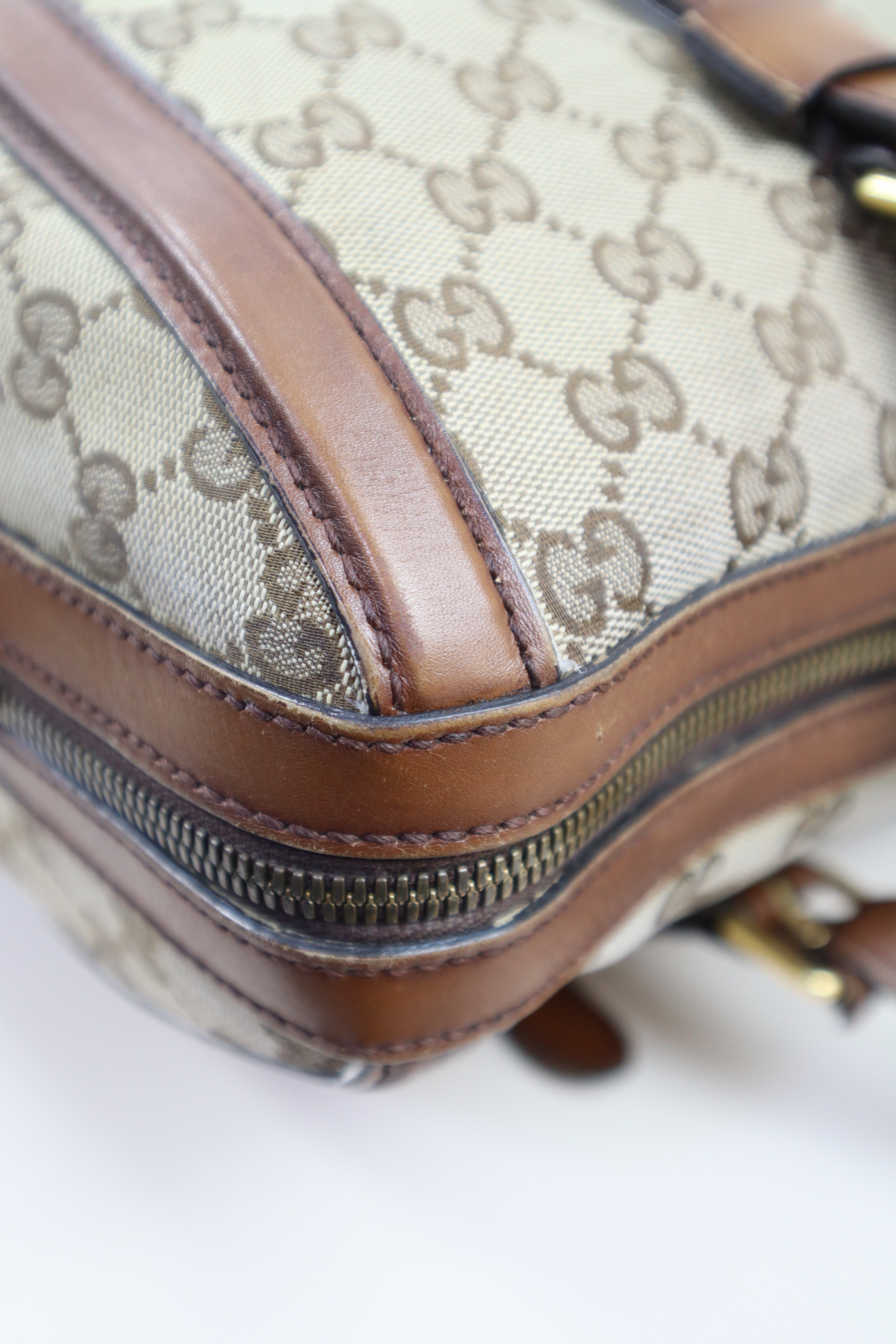 Gucci Bicolor GG Web Boston Tote Bag with Ophidia Strap