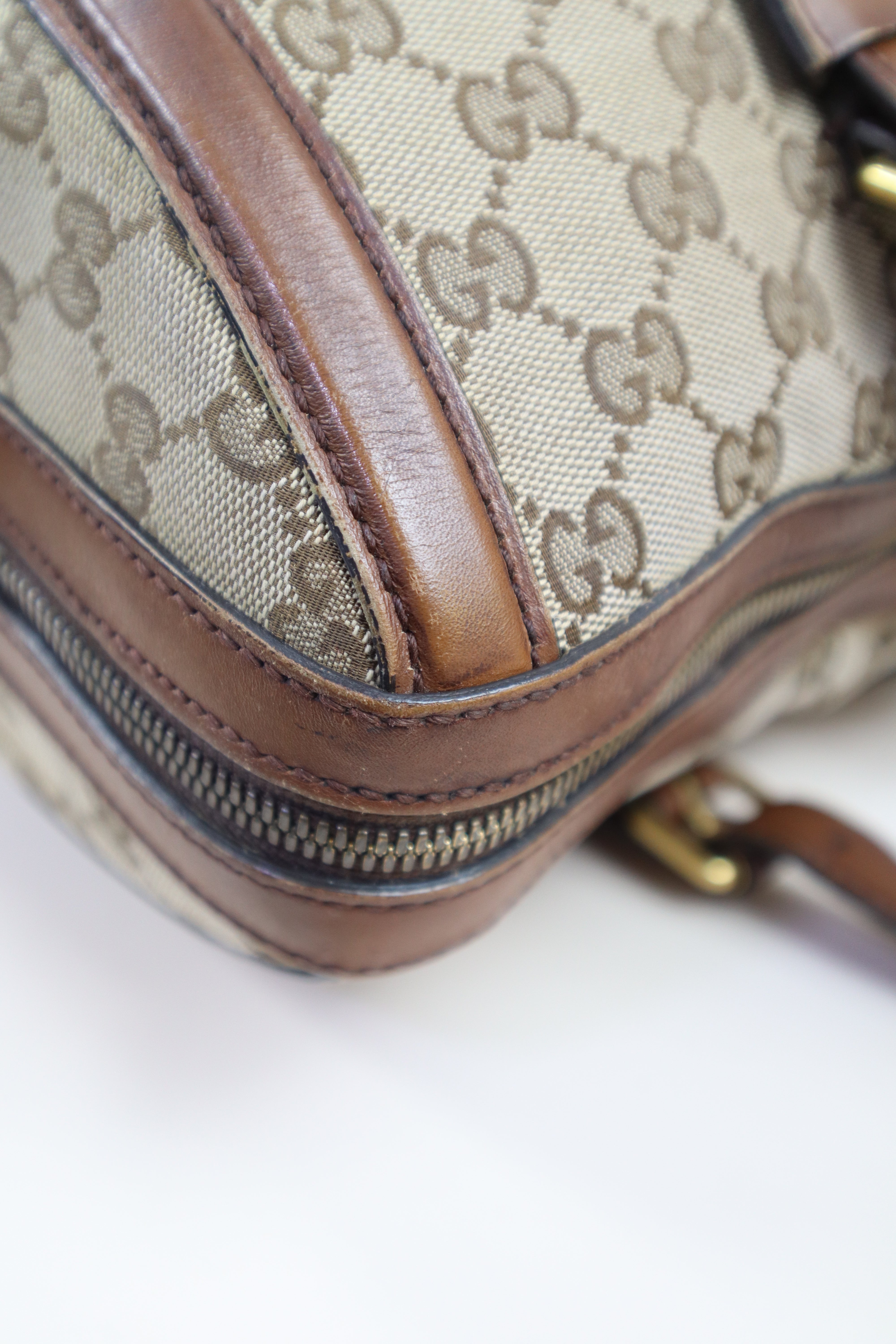Gucci Bicolor GG Web Boston Tote Bag with Ophidia Strap