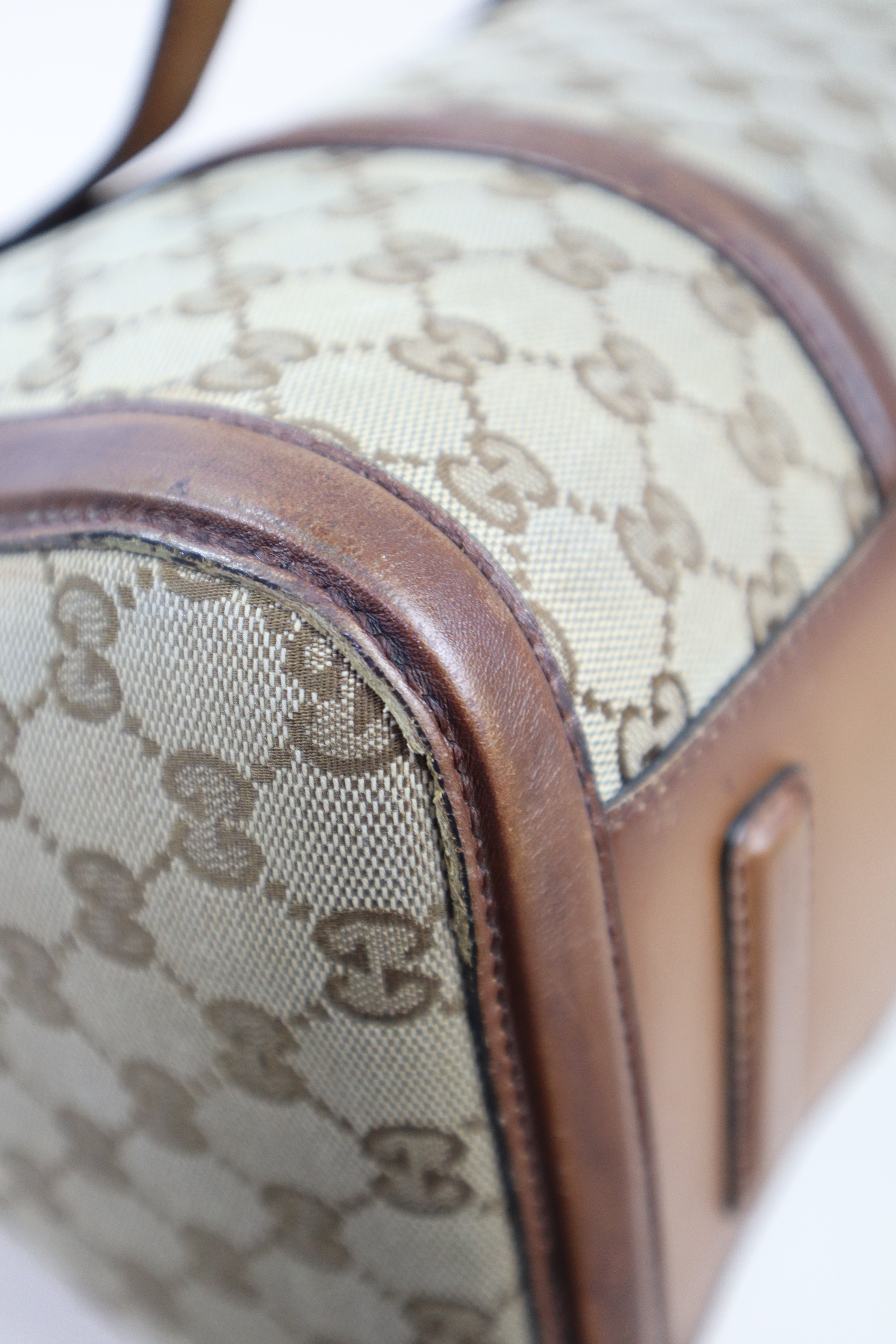 Gucci Bicolor GG Web Boston Tote Bag with Ophidia Strap
