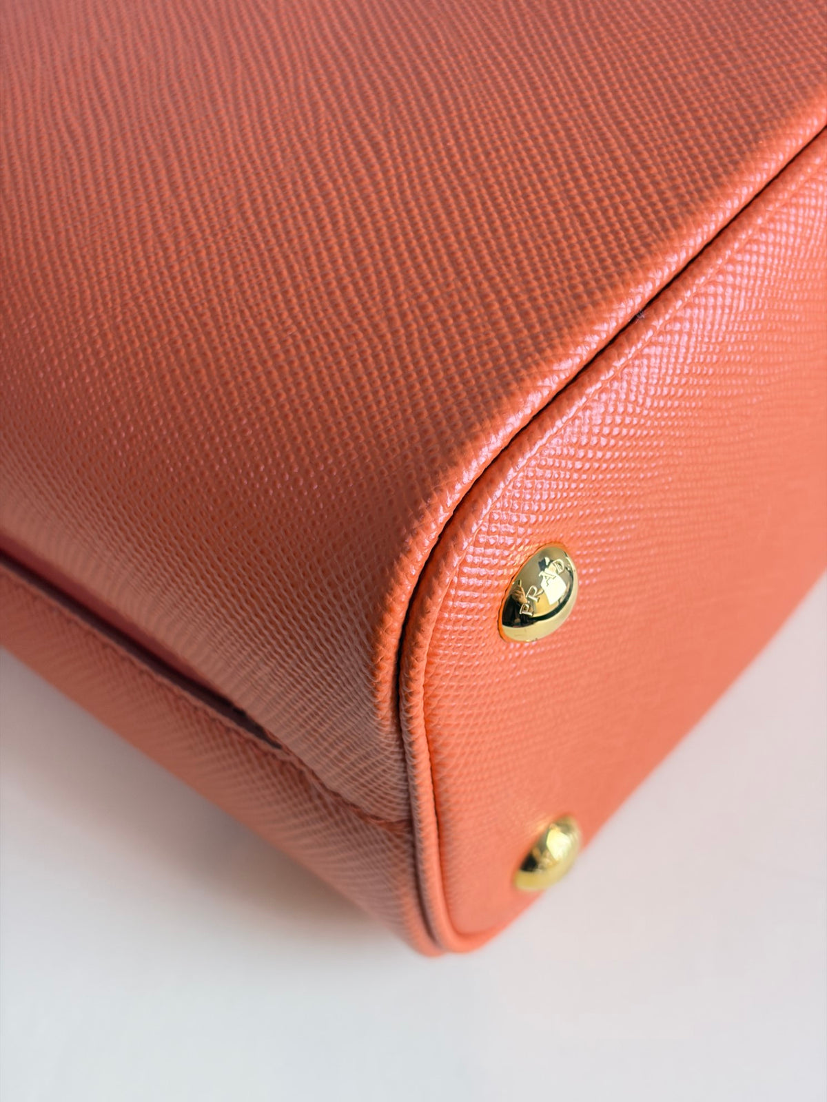 Prada orange saffiano leather Panier mini Bag