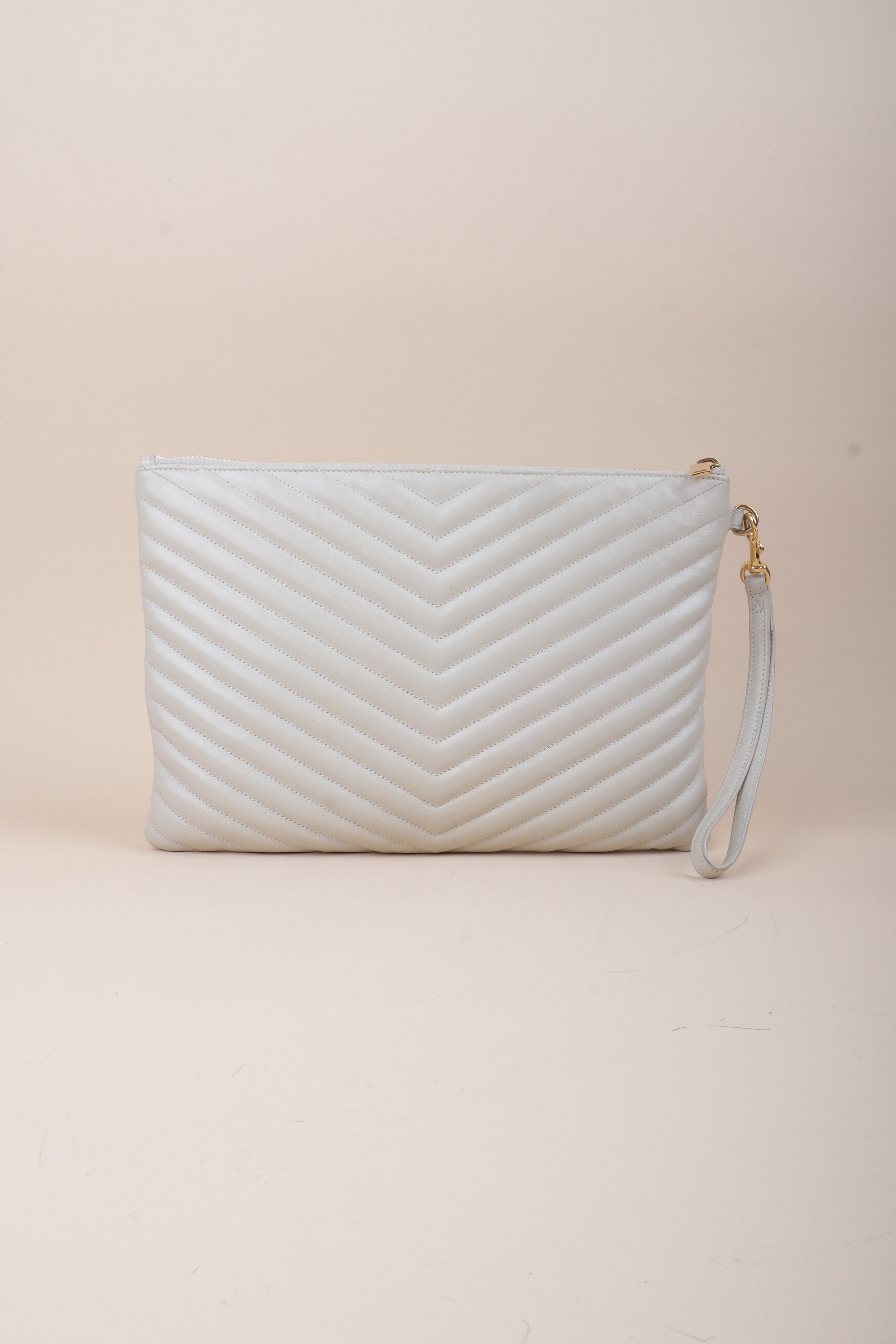 YSL beige Cassandra Classic Clutch