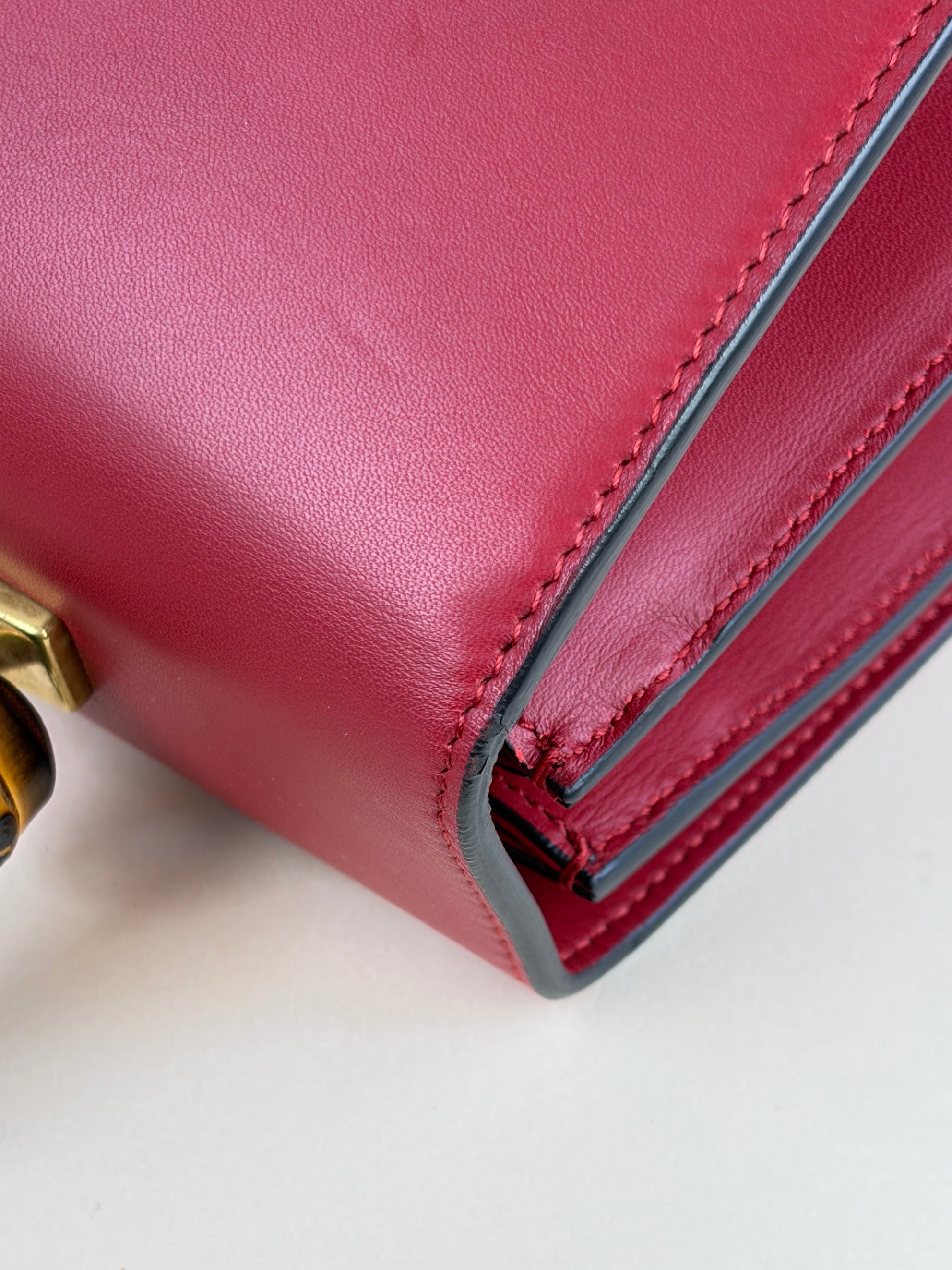 gucci red calfskin large dionysus bamboo top handle