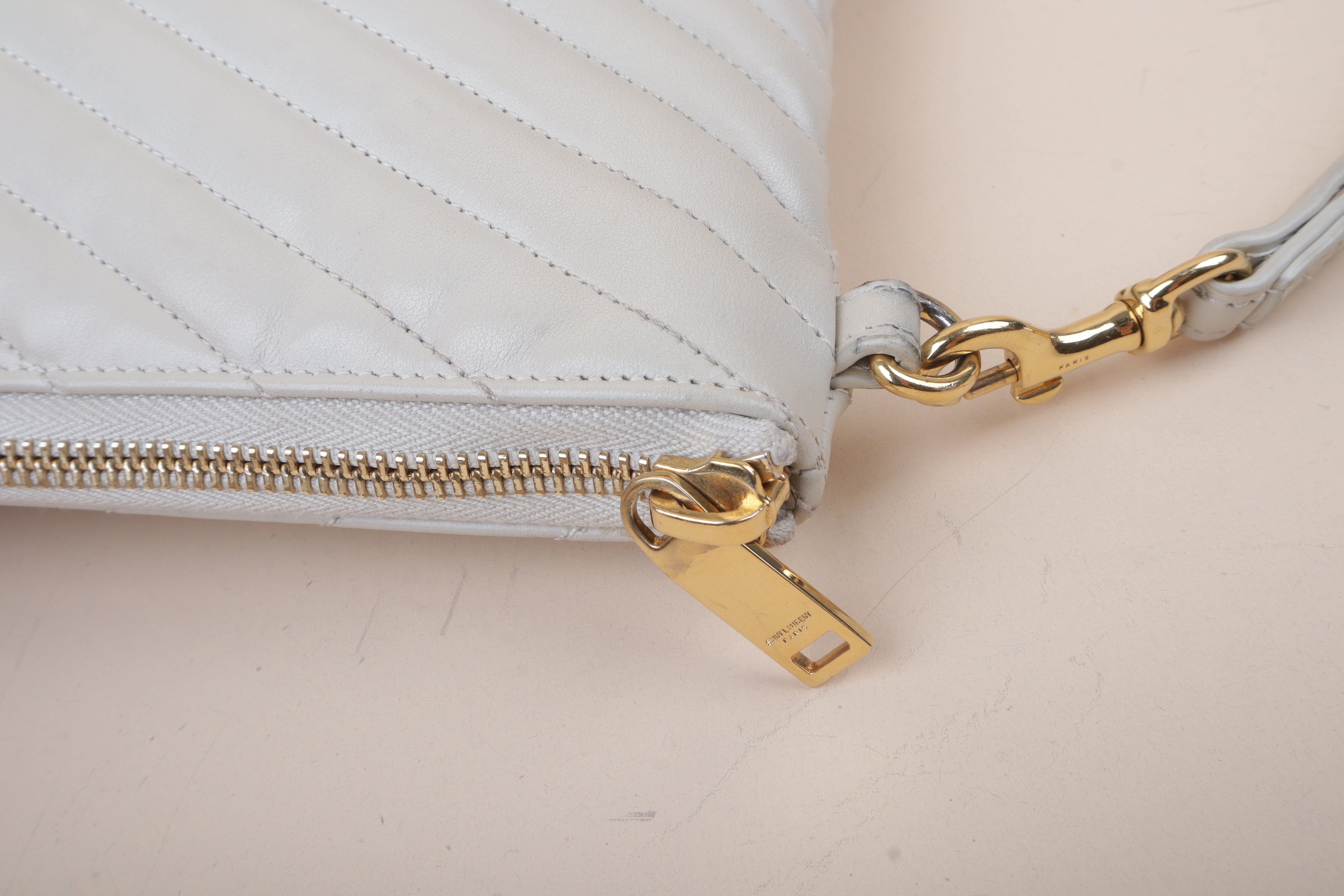 YSL beige Cassandra Classic Clutch