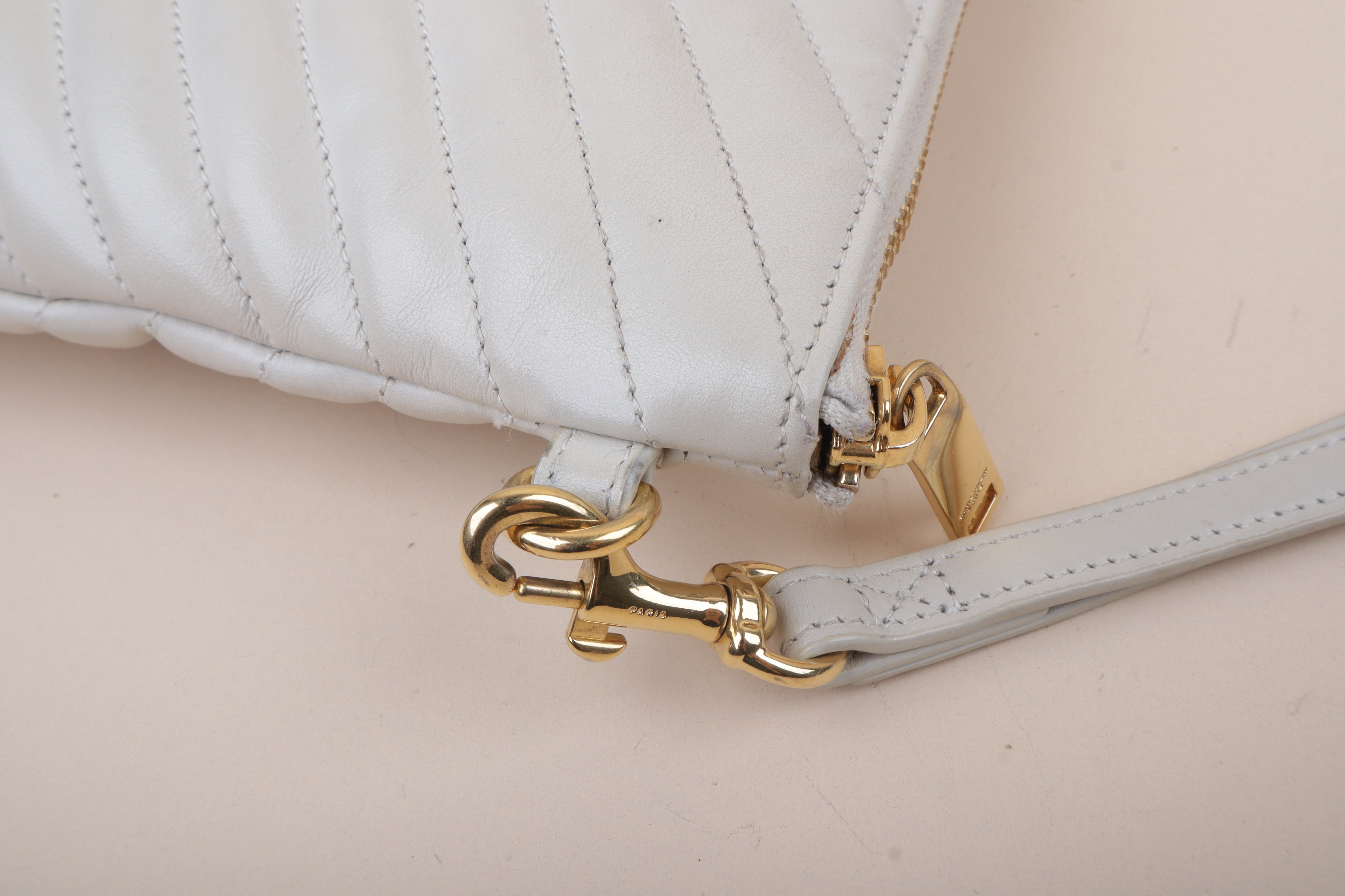 YSL beige Cassandra Classic Clutch
