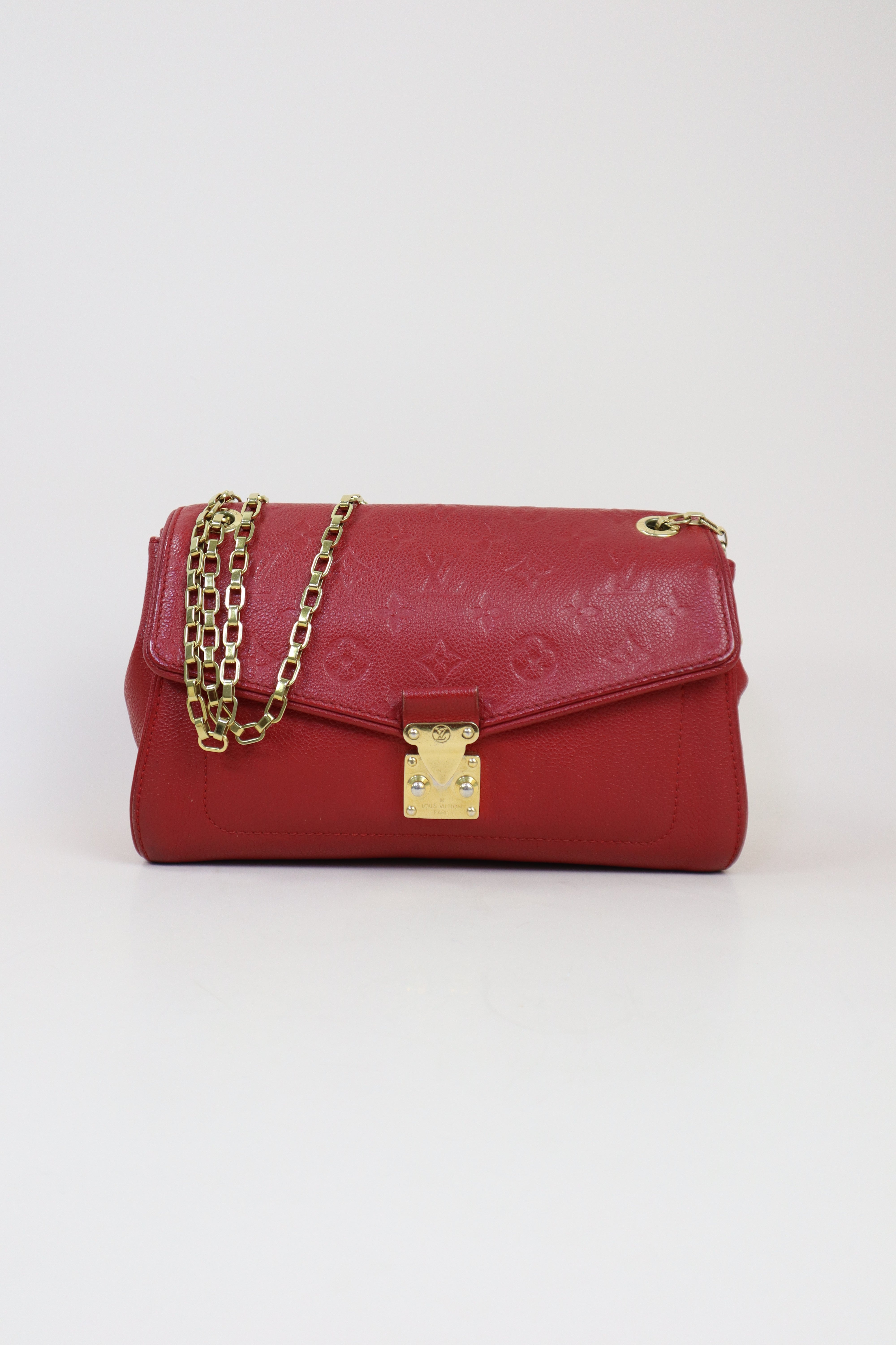 Louis Vuitton Red Monogram Empreinte ST Germain PM Bag