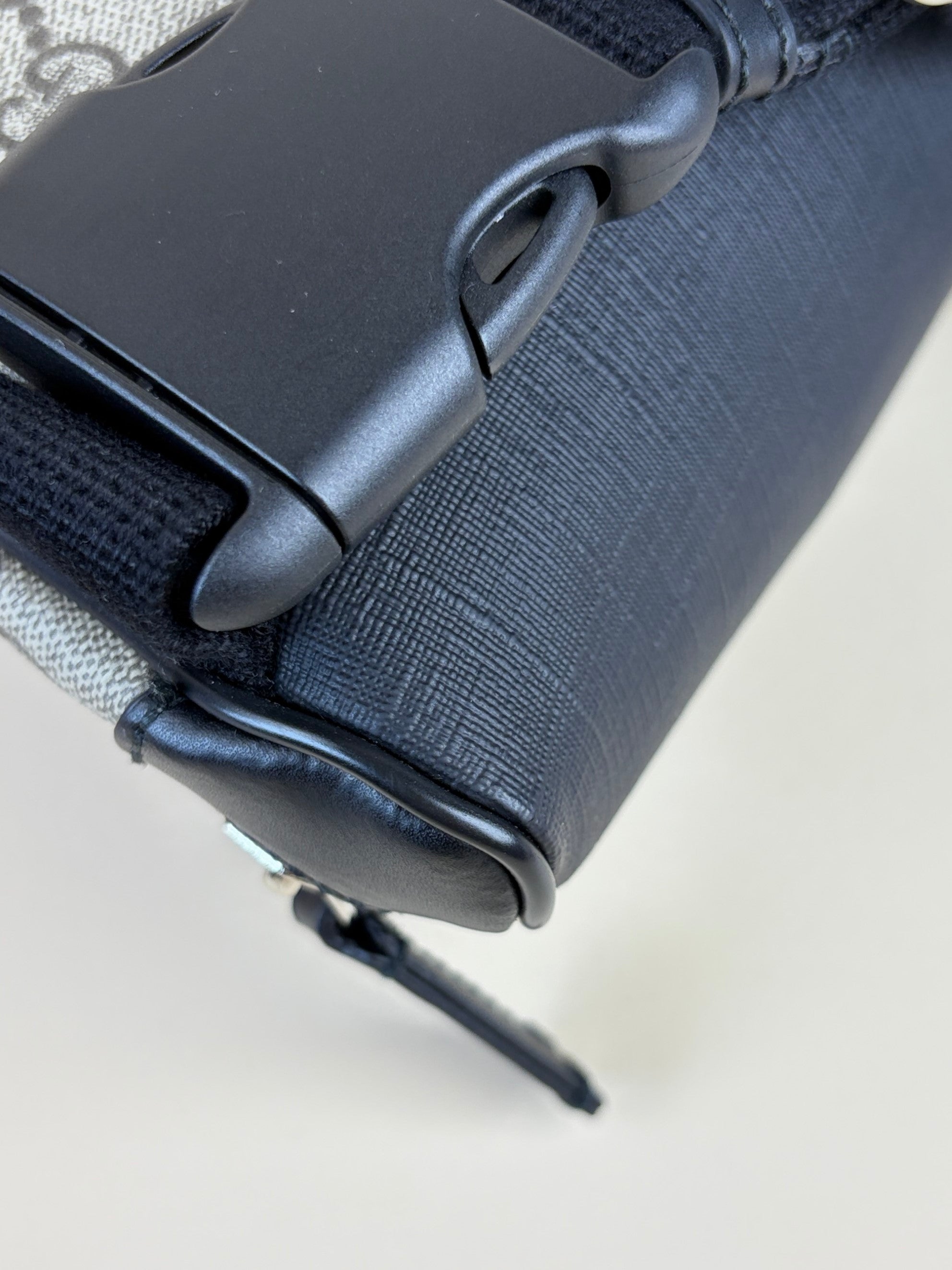 Gucci black calfskin GG Supreme Monogram Large Belt