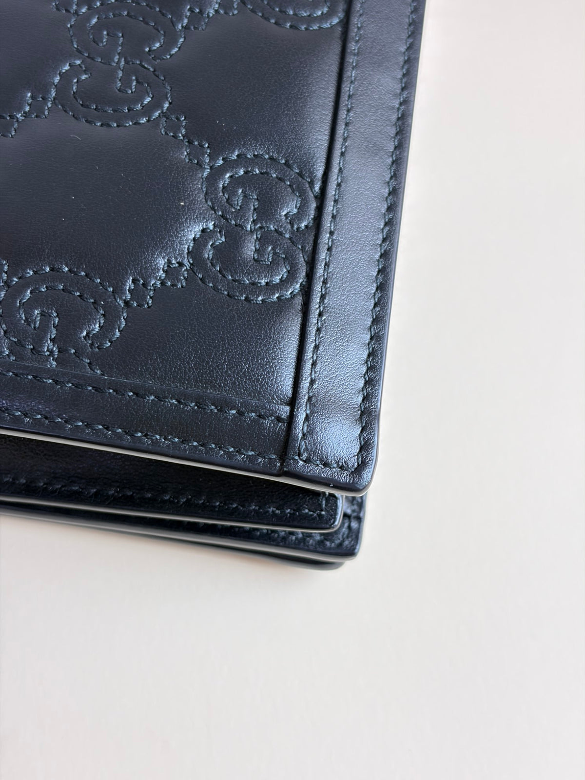 Gucci Black GG matelasse leather mini messanger bag