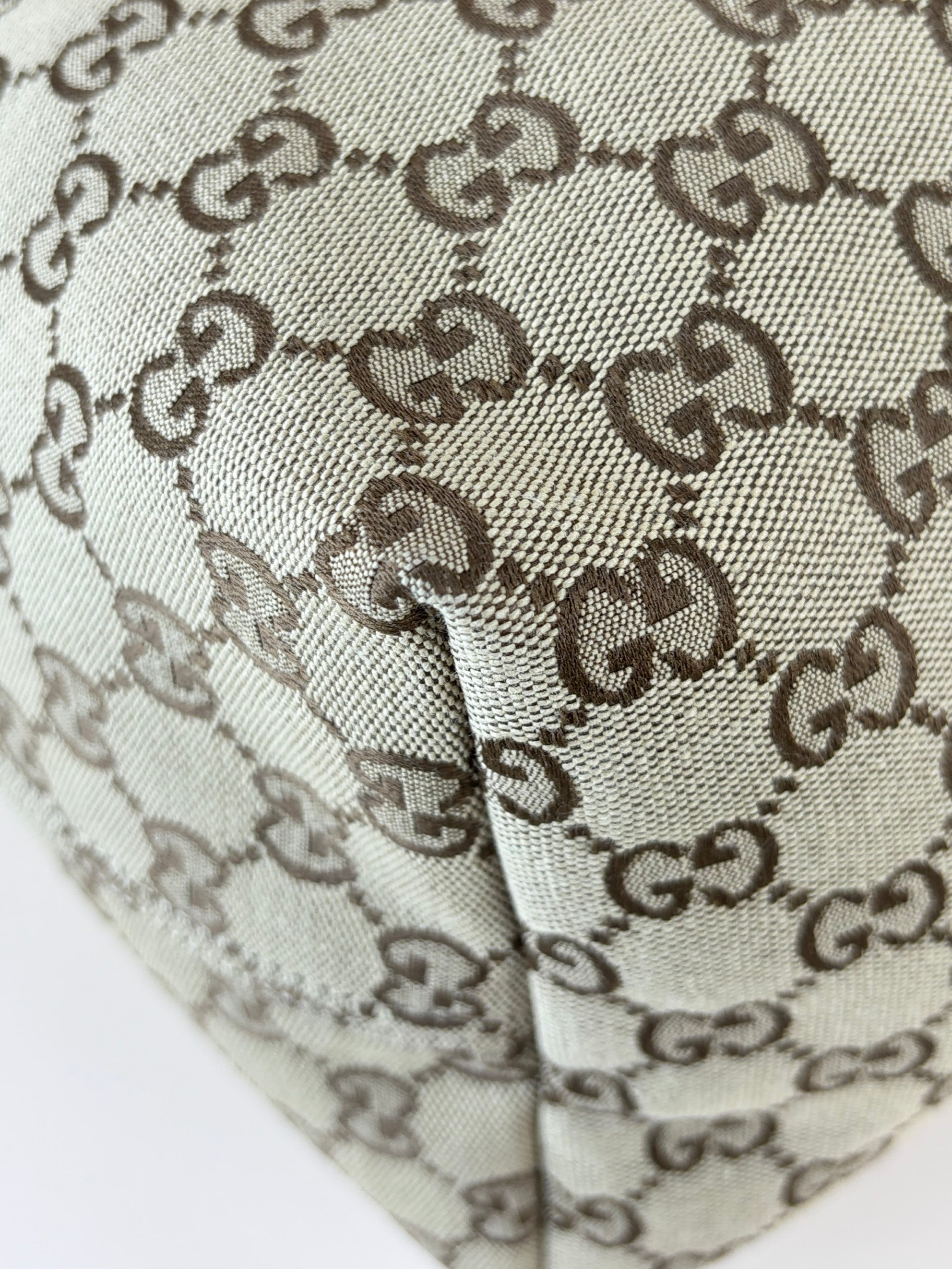 Gucci Giglio beige and brown canvas large tote bag