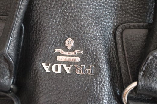 Prada Black Vitello Daino Side Zip Tote Large Bag-handbag-Prada-The Closet Egypt