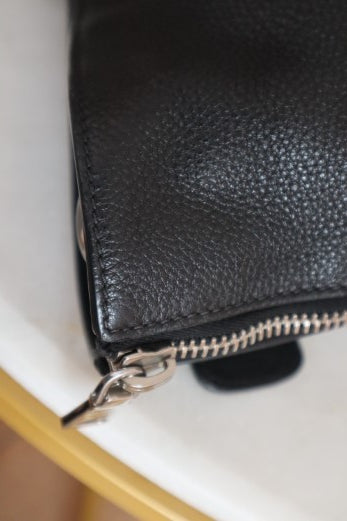 Prada Black Vitello Daino Side Zip Tote Large Bag-handbag-Prada-The Closet Egypt