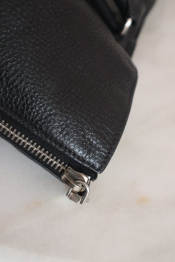 Prada Black Vitello Daino Side Zip Tote Large Bag-handbag-Prada-The Closet Egypt