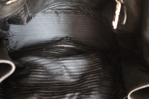 Prada Black Vitello Daino Side Zip Tote Large Bag-handbag-Prada-The Closet Egypt