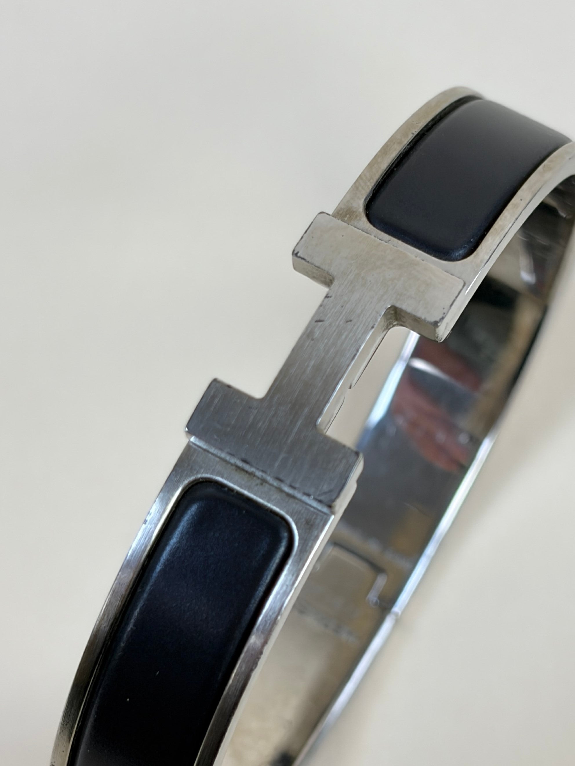 Hermes Matt Black Clic H Bracelt