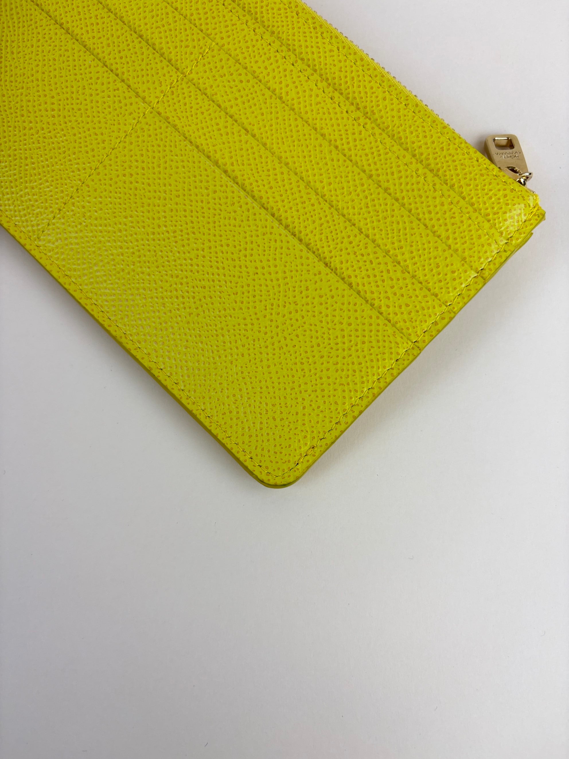 Dolce & Gabbana Yellow Dauphine Large Zip Card Holder