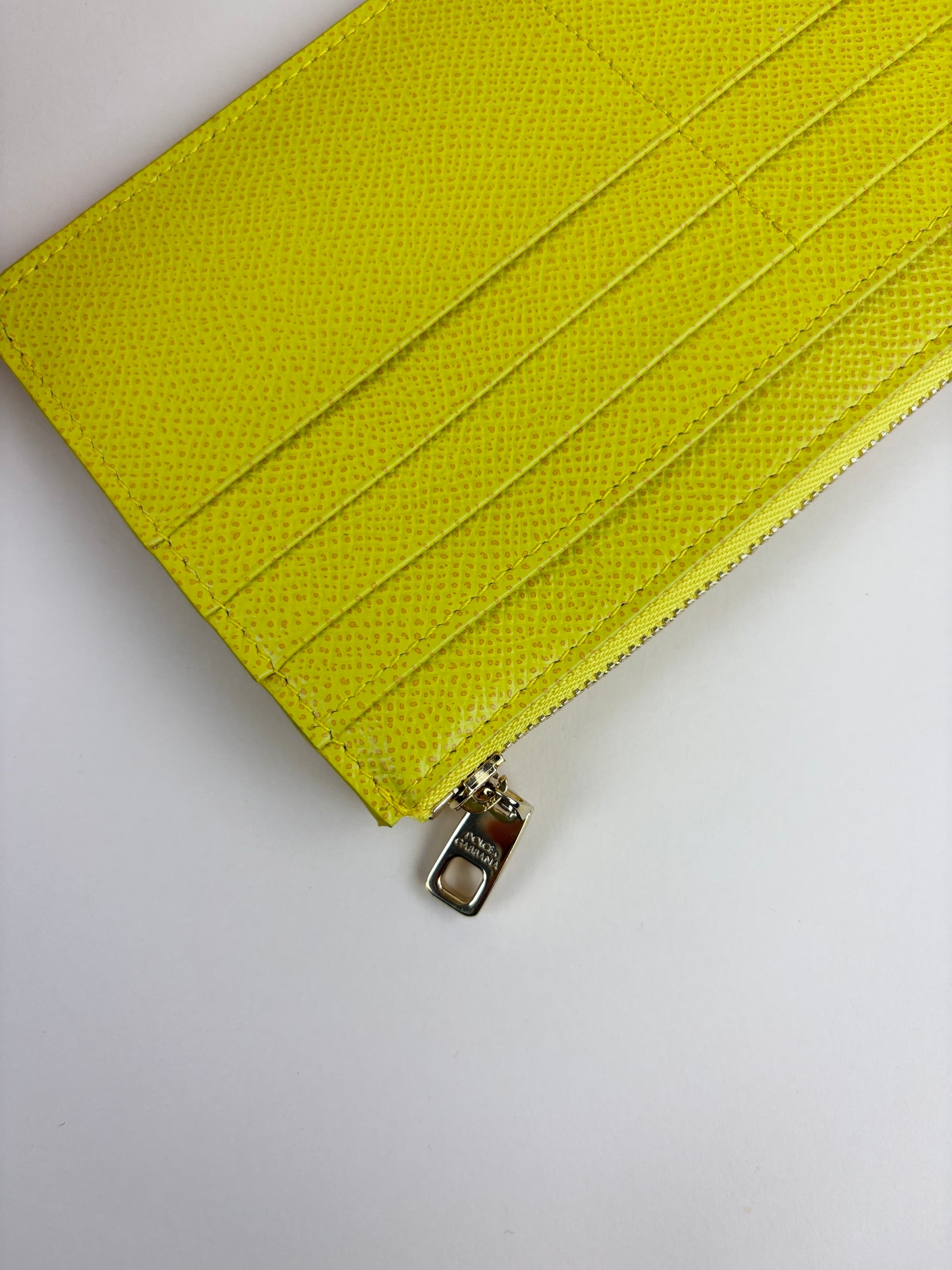 Dolce & Gabbana Yellow Dauphine Large Zip Card Holder