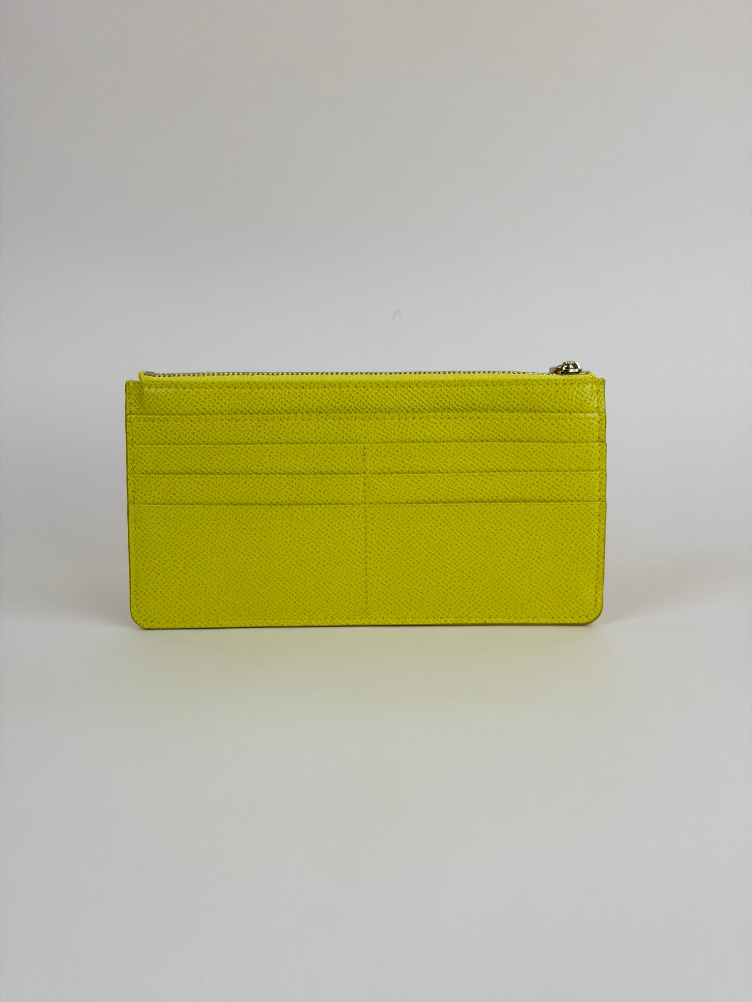 Dolce & Gabbana Yellow Dauphine Large Zip Card Holder