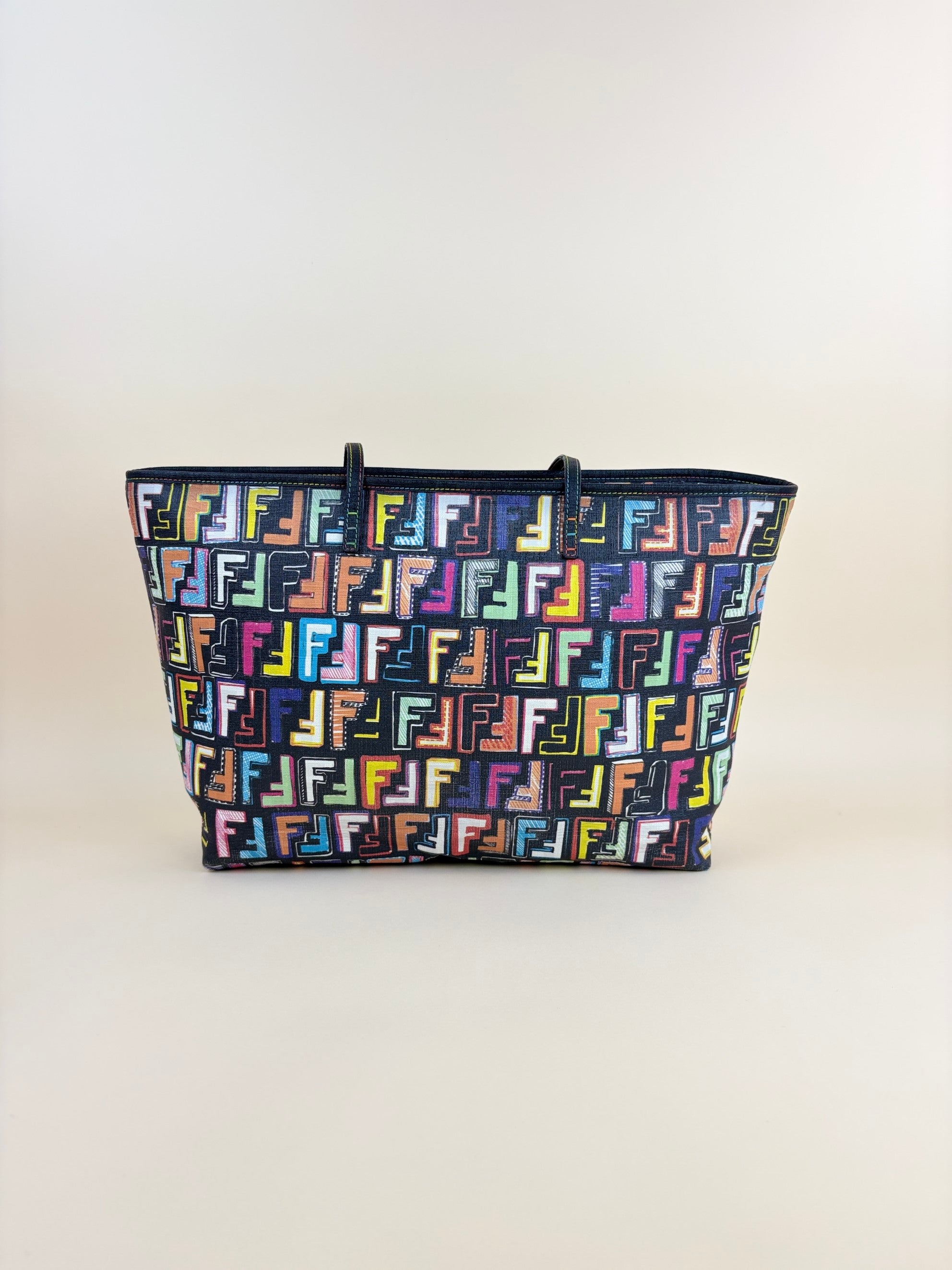 Fendi Multicolor Zucca FF Spalmati Roll Tote Bag