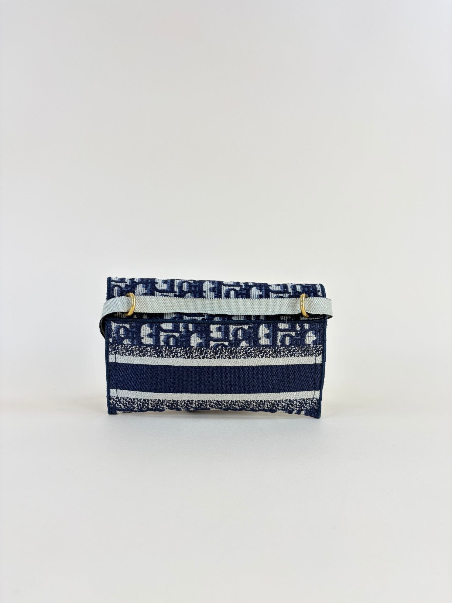 DIOR slim saddle belt pouch blue oblique