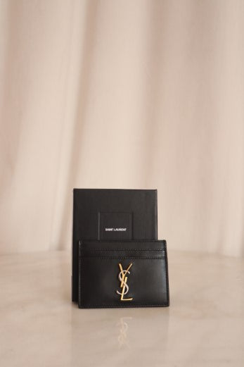 YSL Black Card Holder-Card Holder-YSL-The Closet Egypt