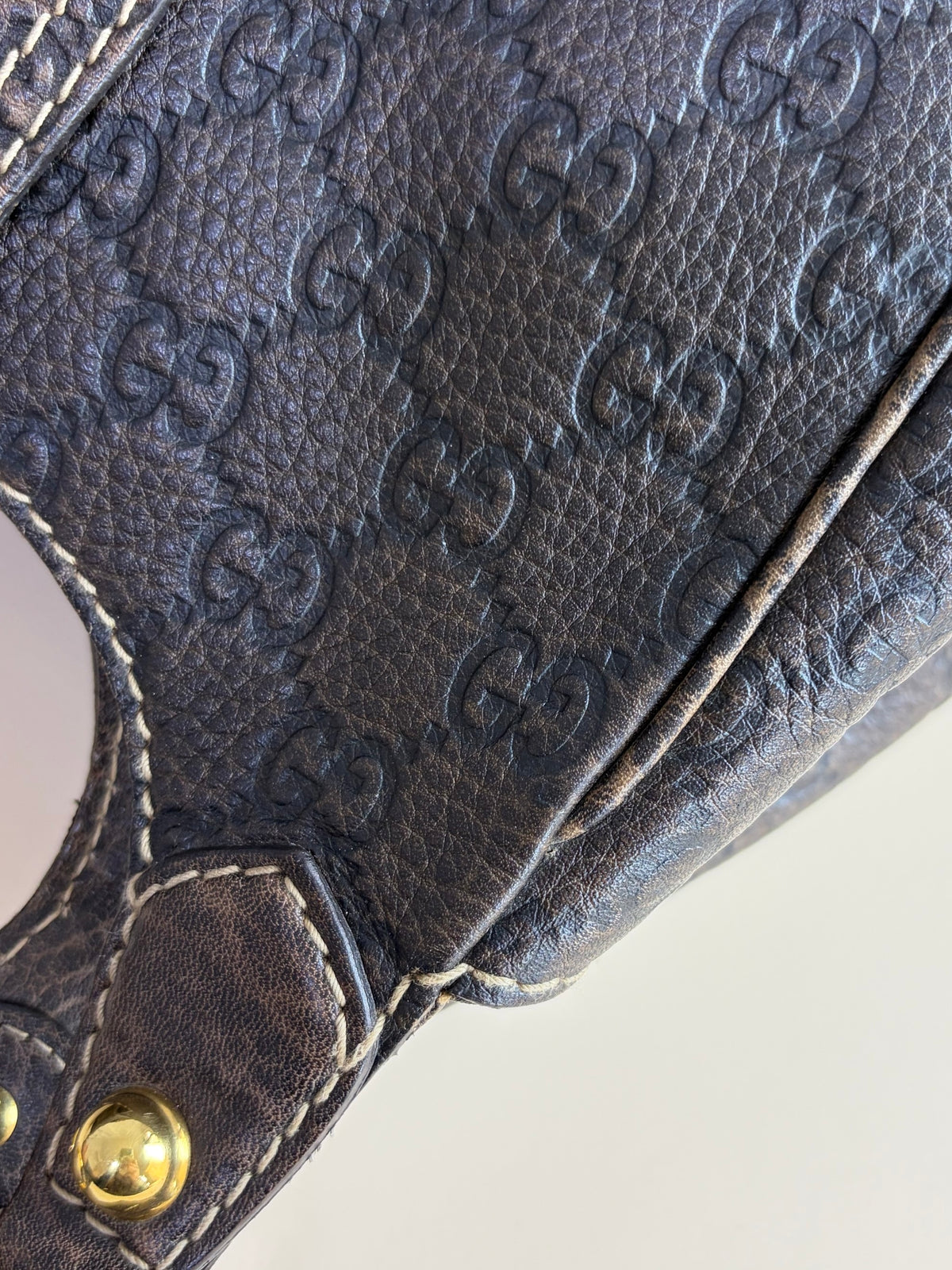 Gucci brown guccissima leather new peiham large