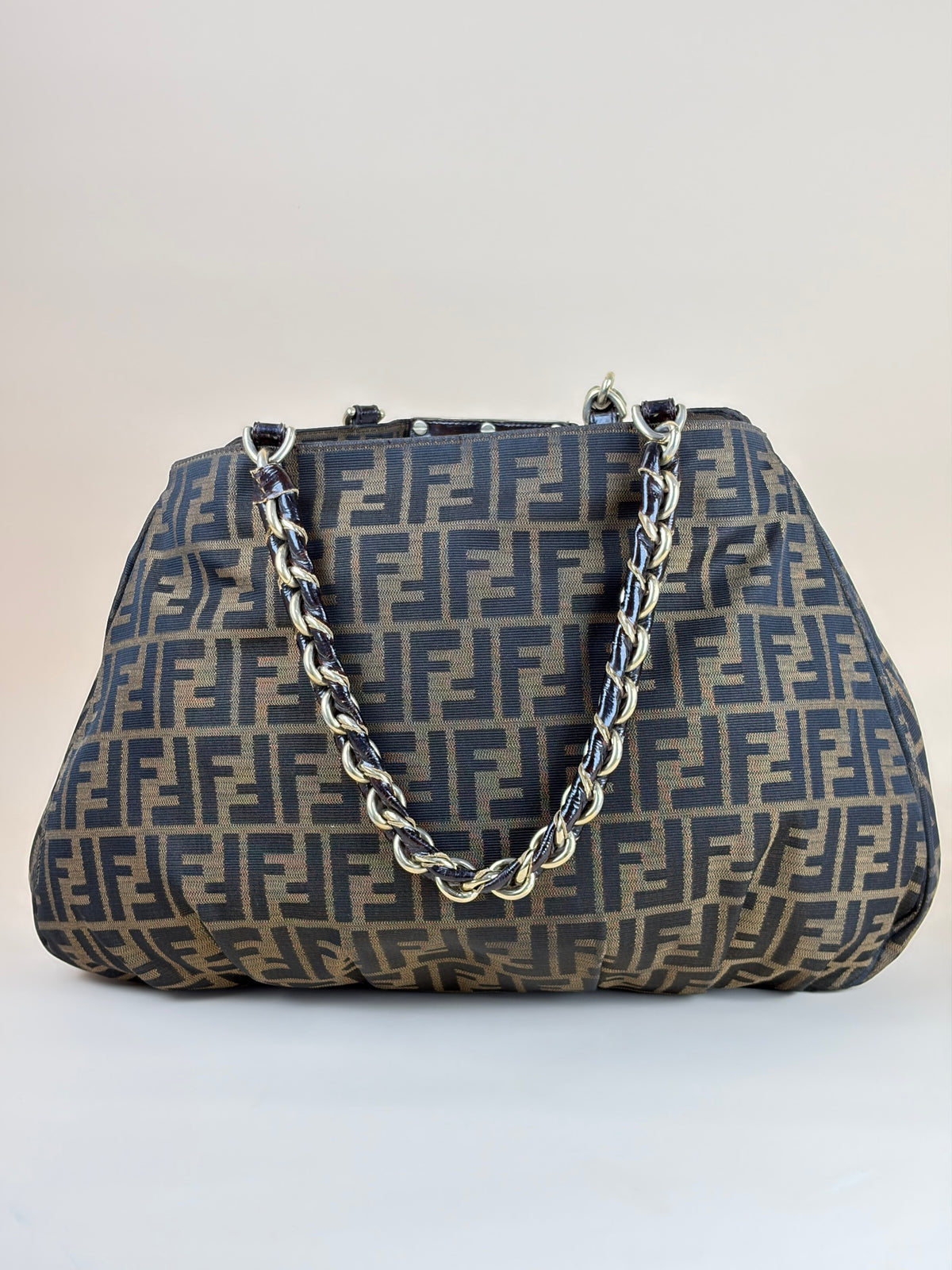 Fendi tobacco ff zucca print canvas large mia