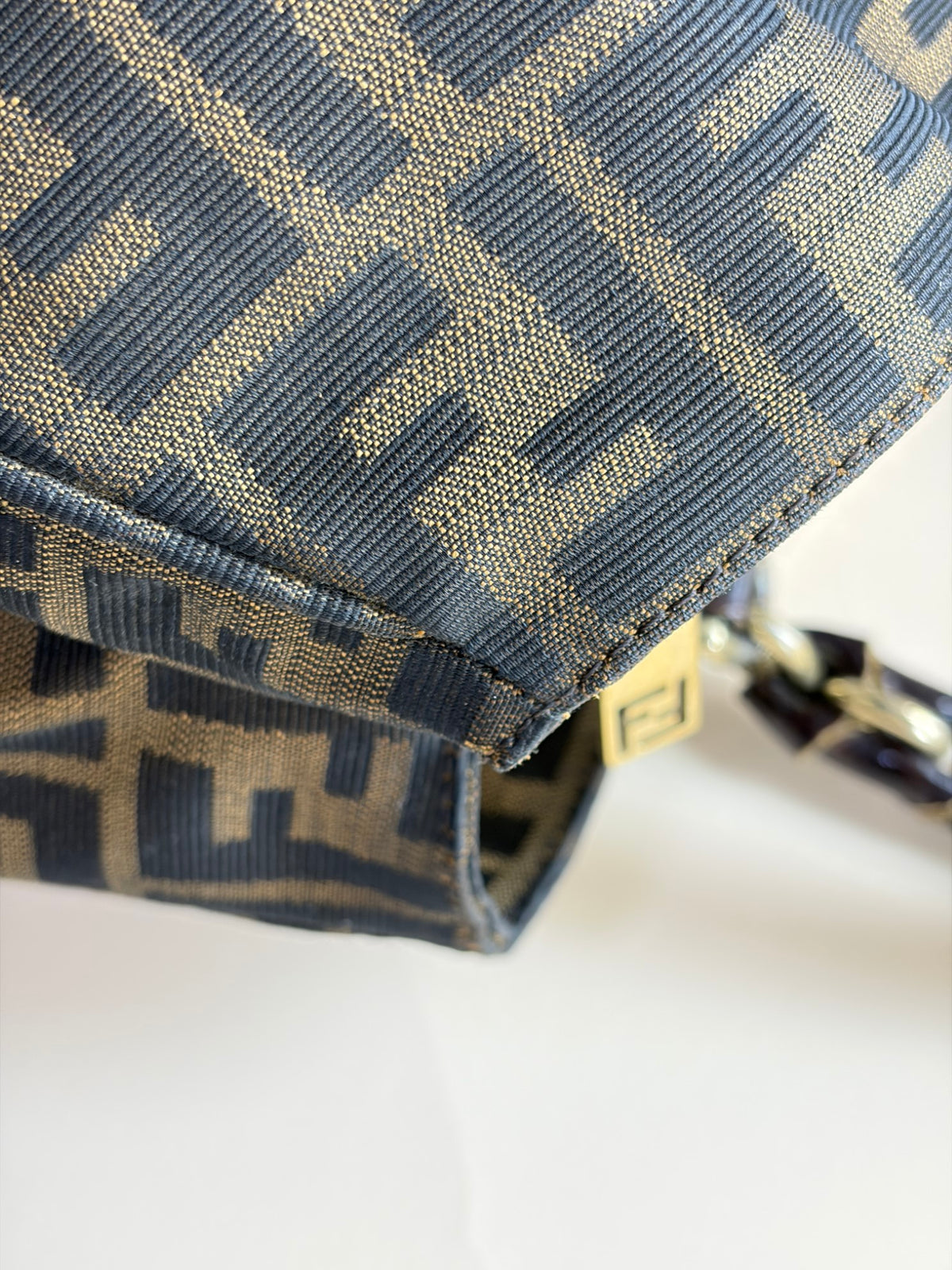 Fendi tobacco ff zucca print canvas large mia