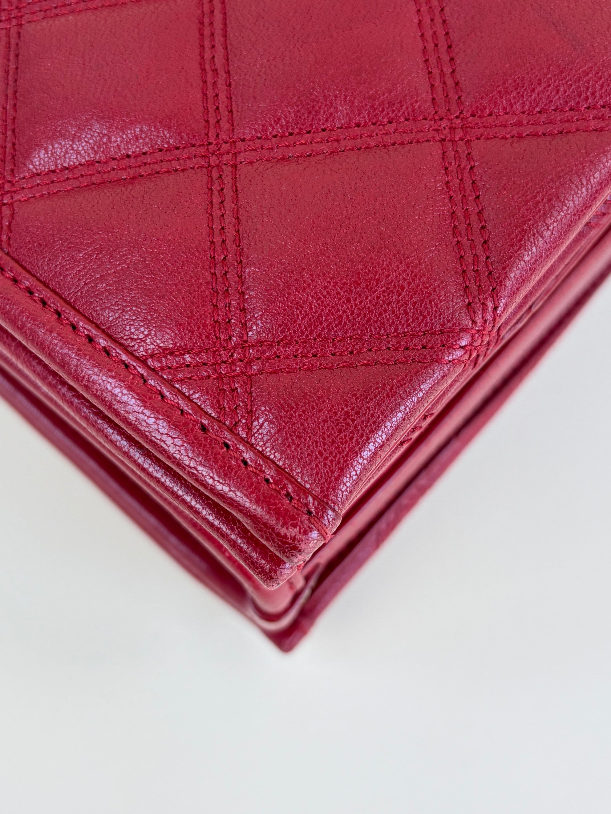 YSL Red Quilted Small Becky Chain Bag