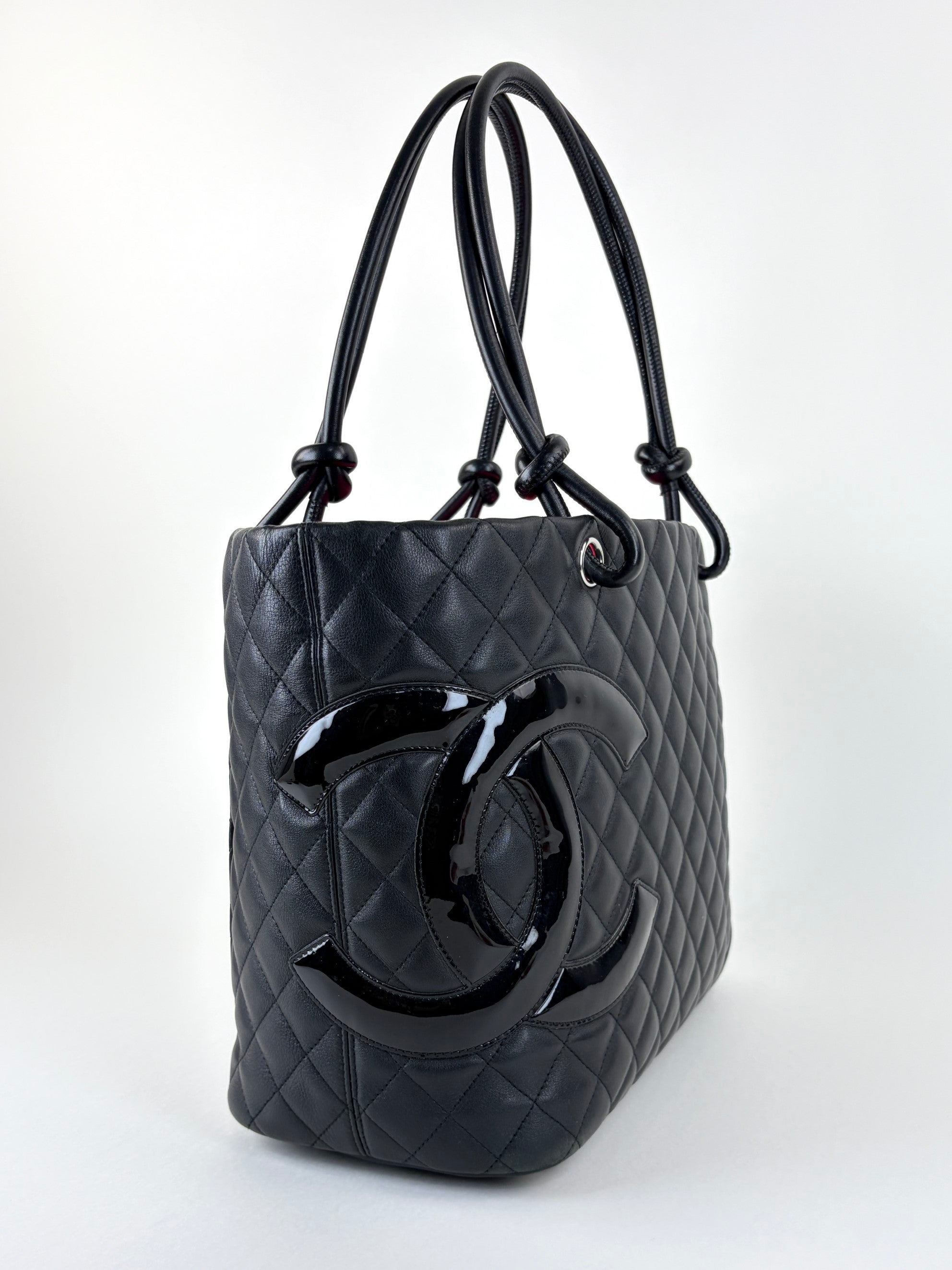 Chanl Black calfskin quilted large Comban Tote Bag