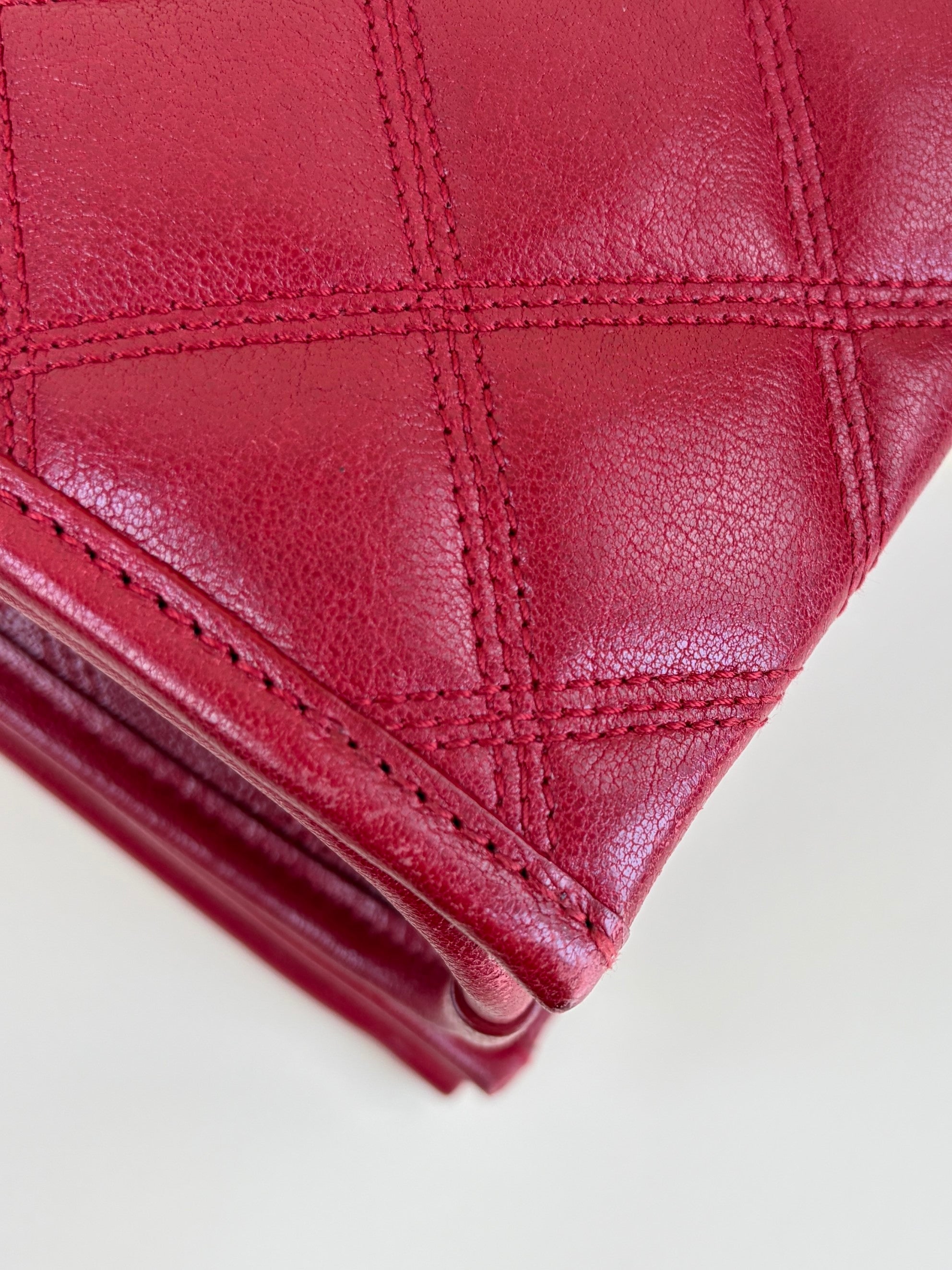 YSL Red Quilted Small Becky Chain Bag