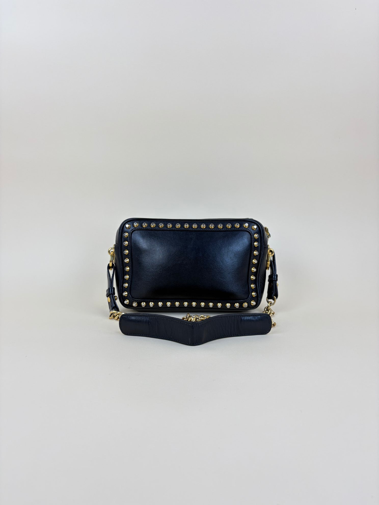 Prada Black City Studded Crossbody Bag