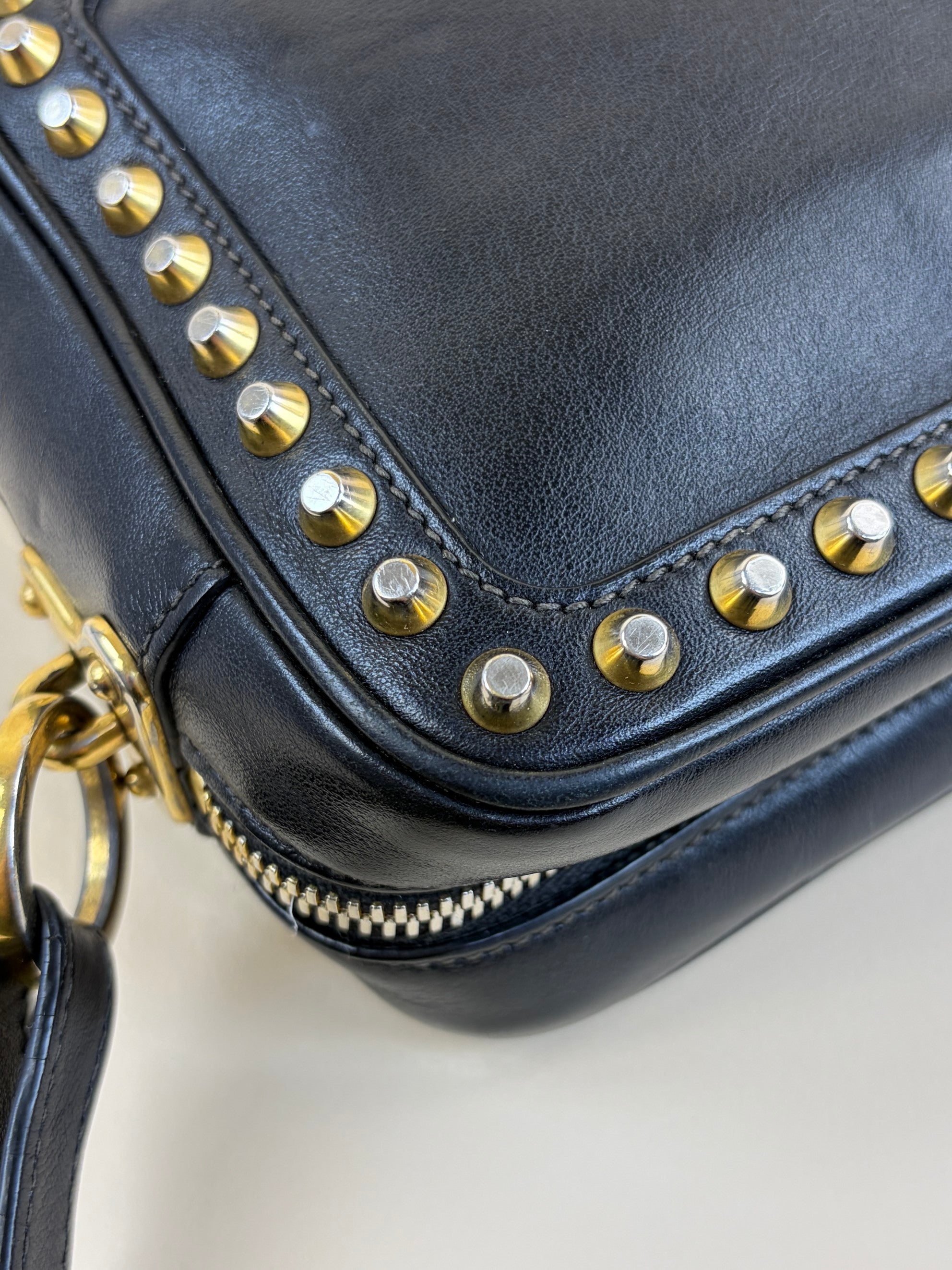 Prada Black City Studded Crossbody Bag