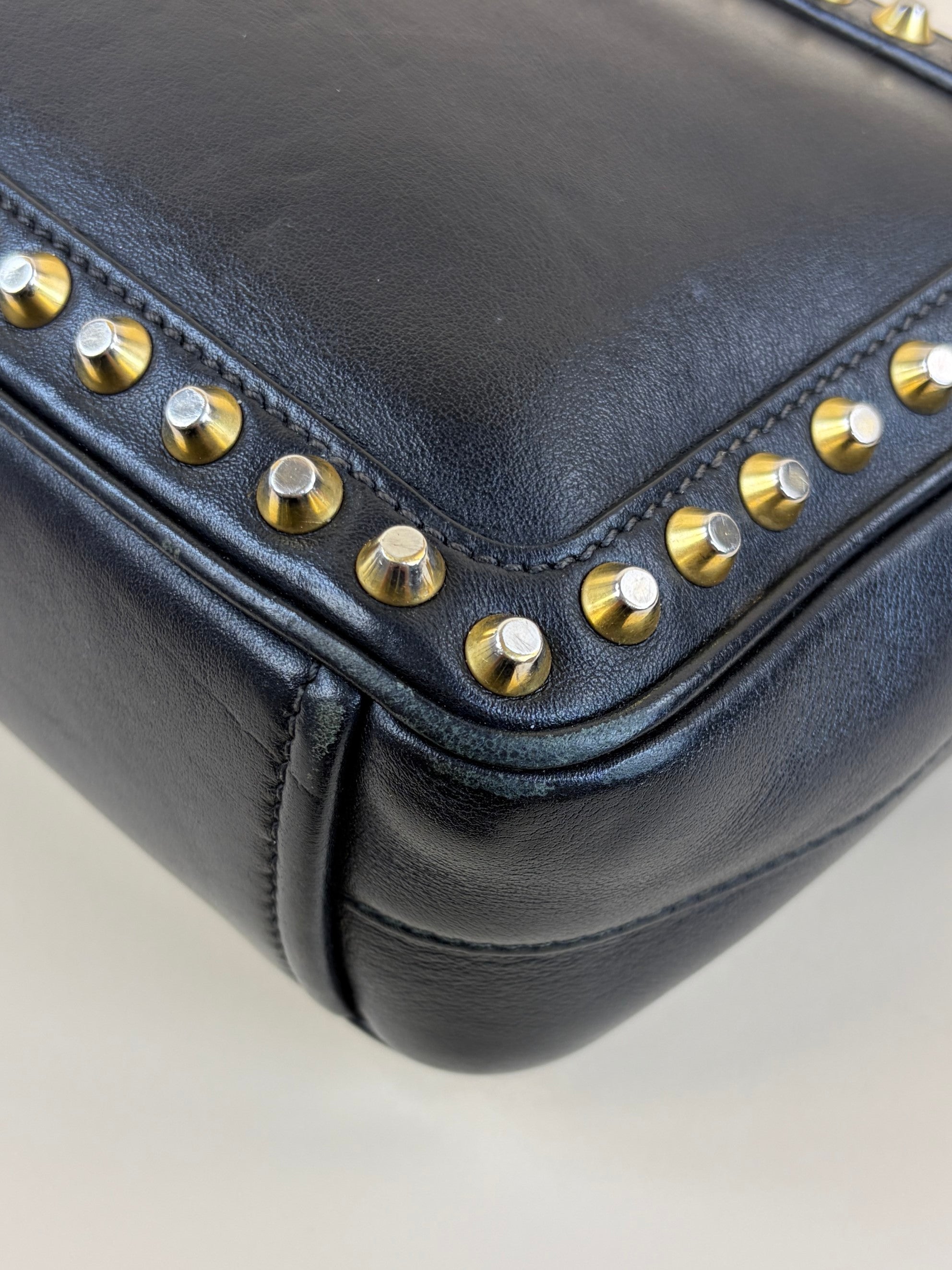 Prada Black City Studded Crossbody Bag