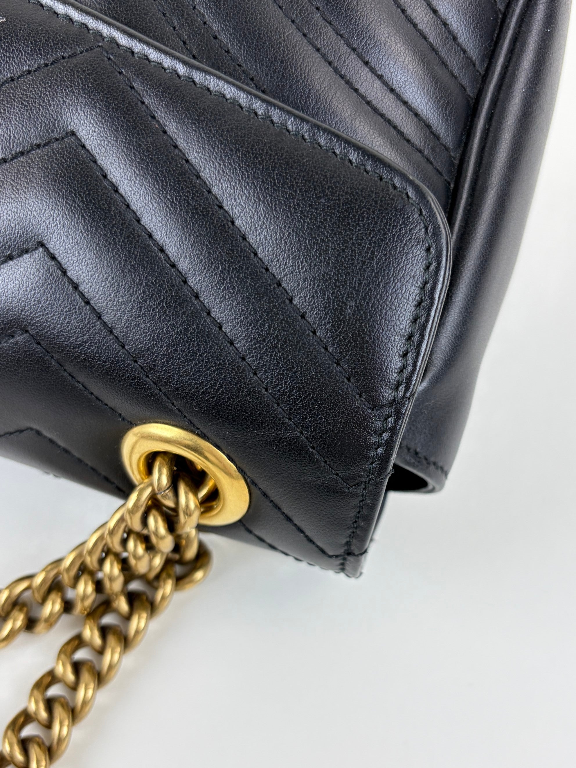 Gucci Black GG Marmont small shoulder bag