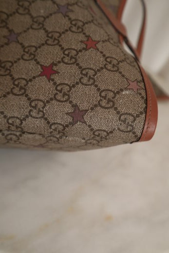 Gucci Brown GG Supreme Stars Shoulder Bag W/ Pouch-handbag-Gucci-The Closet Egypt