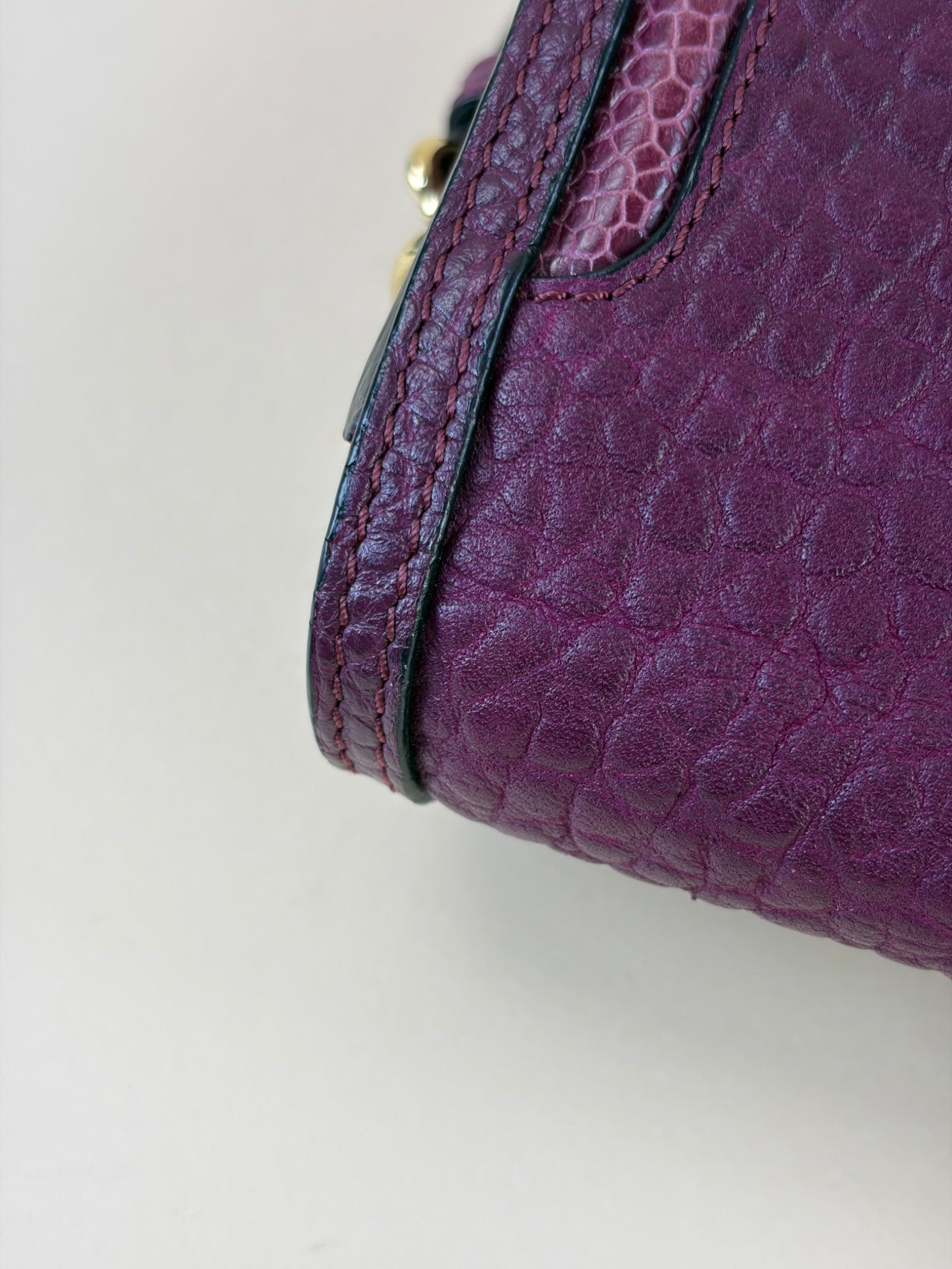 Burberry burgundy leather