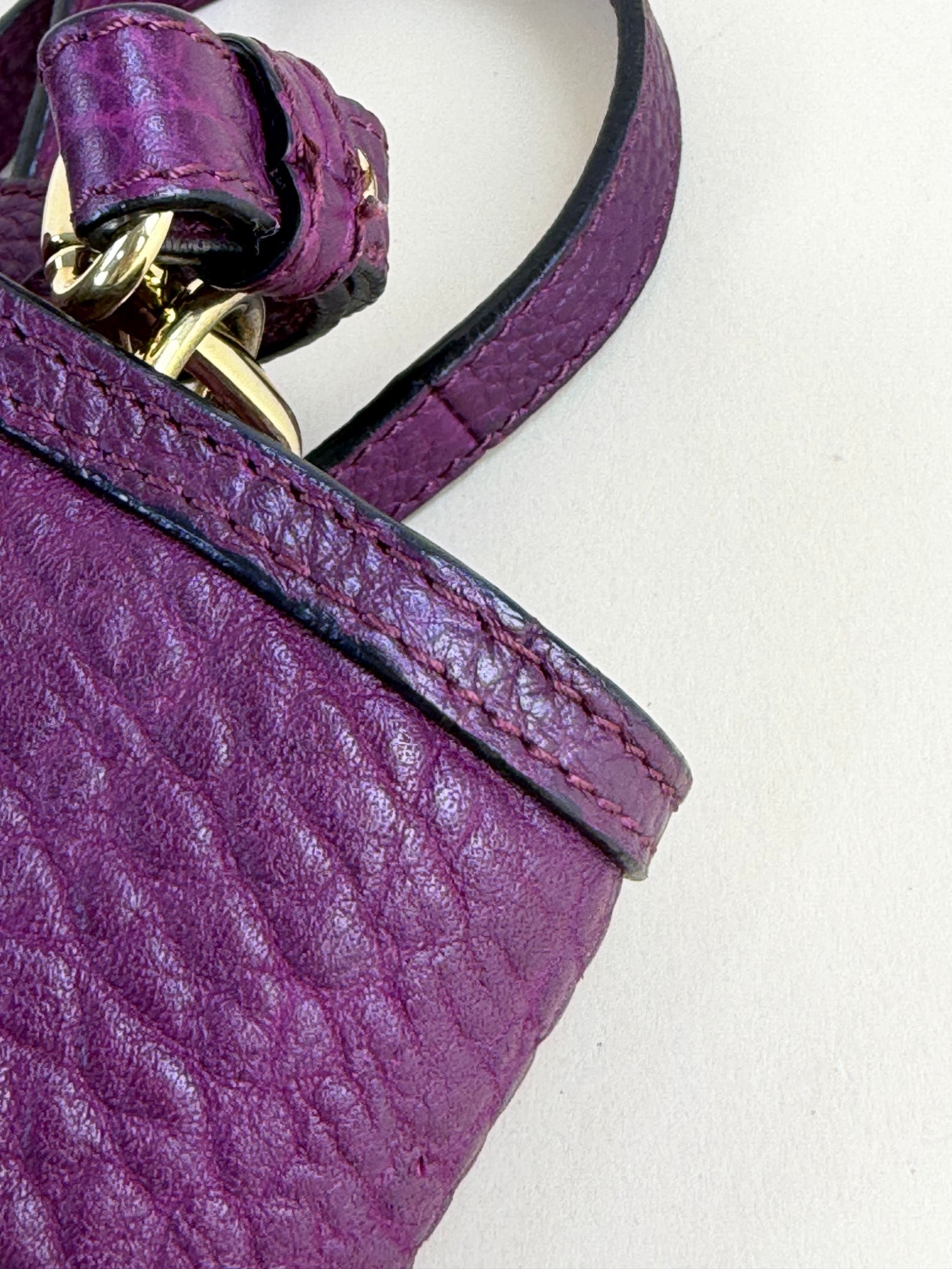 Burberry burgundy leather