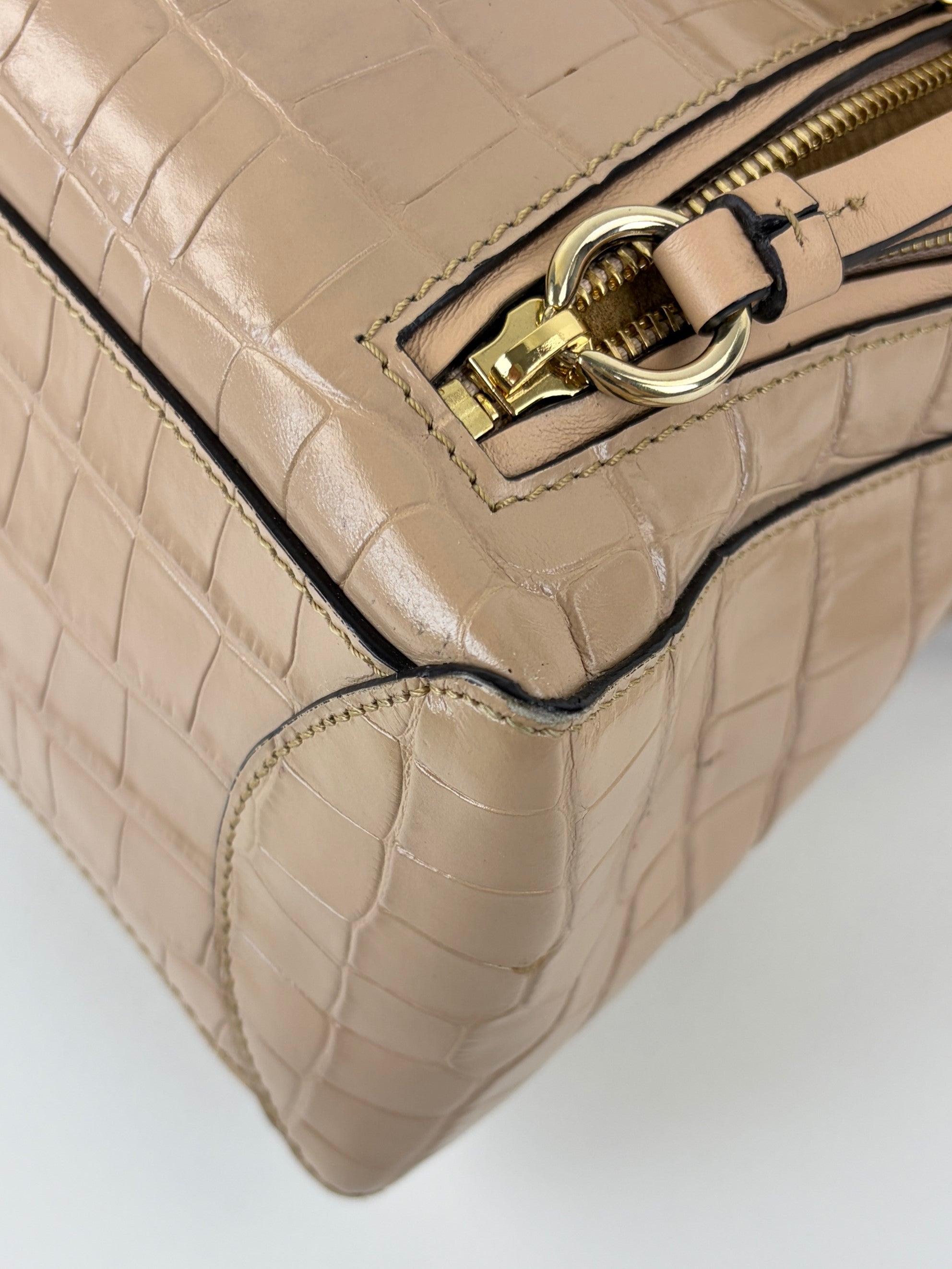 Chloe beige calfskin crocodile embossed small Faye day