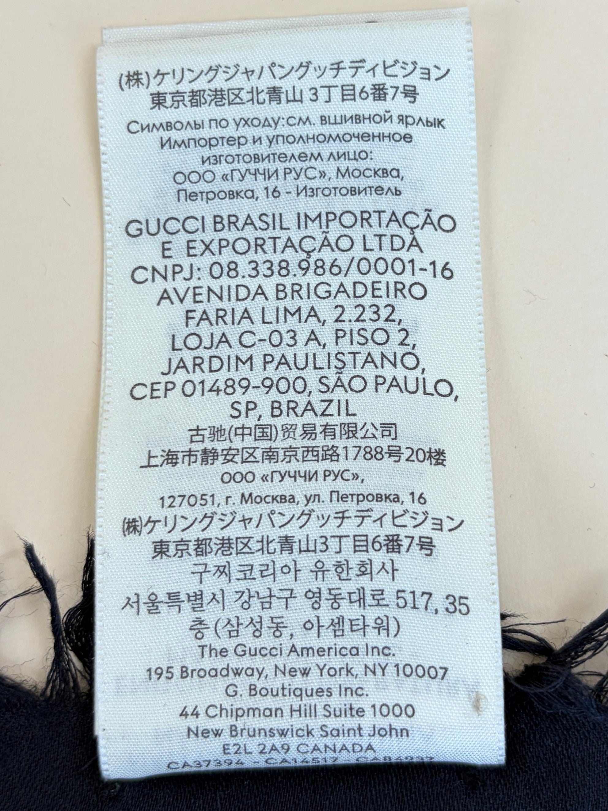 gucci black gg monogram wool/silk shawl