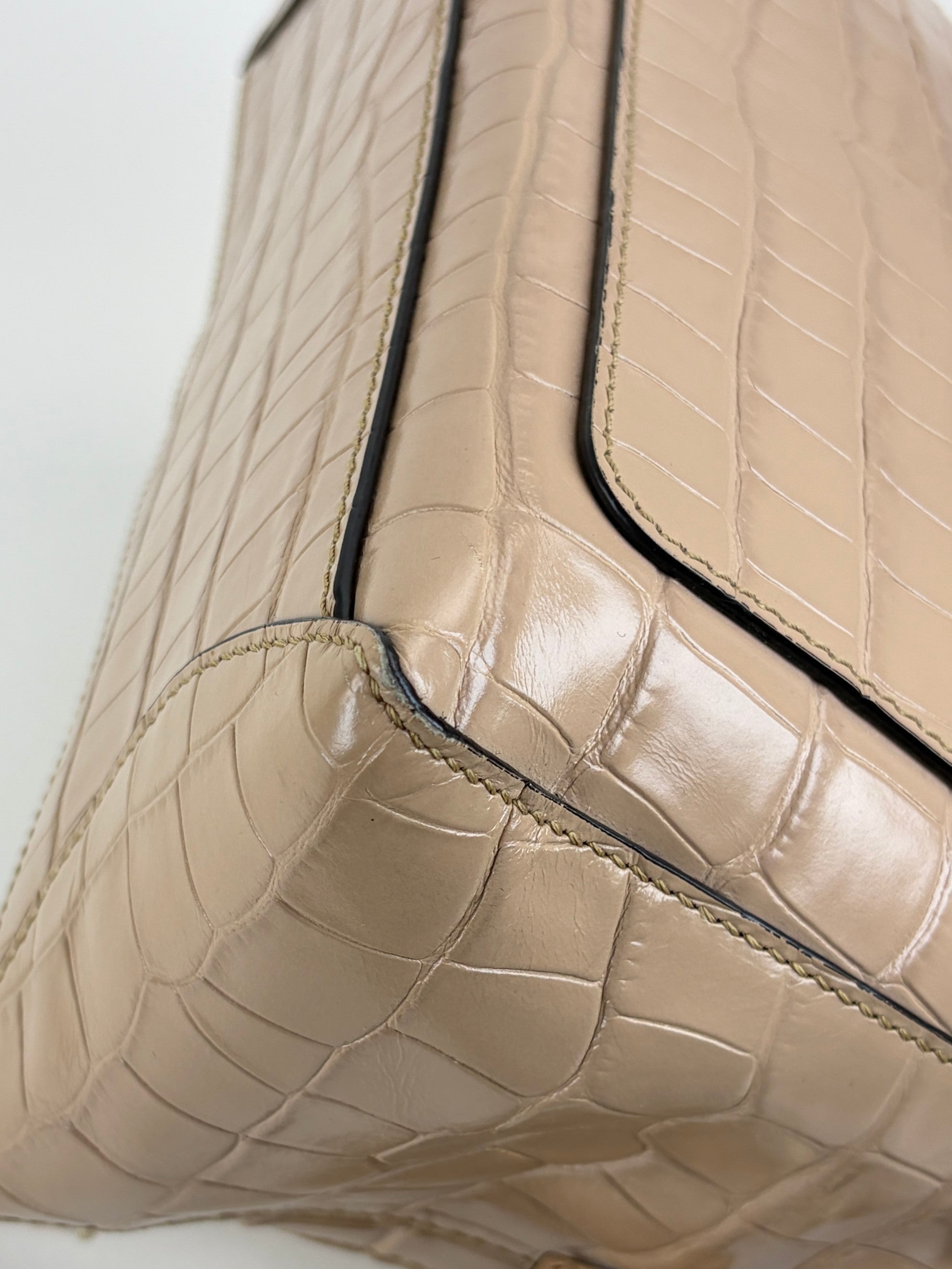 Chloe beige calfskin crocodile embossed small Faye day