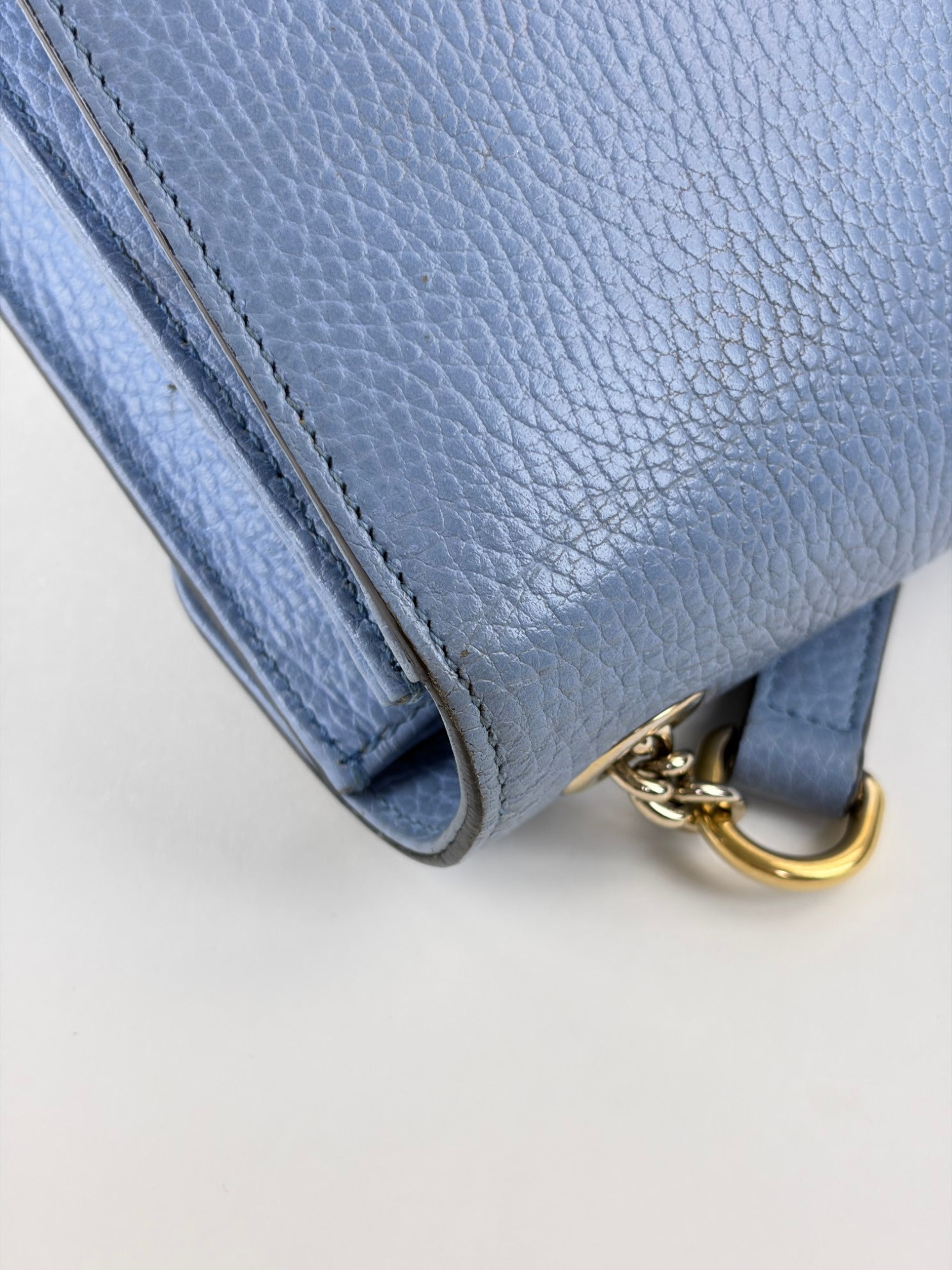 Gucci light blue dollar calfskin small Interlocking GG Bag
