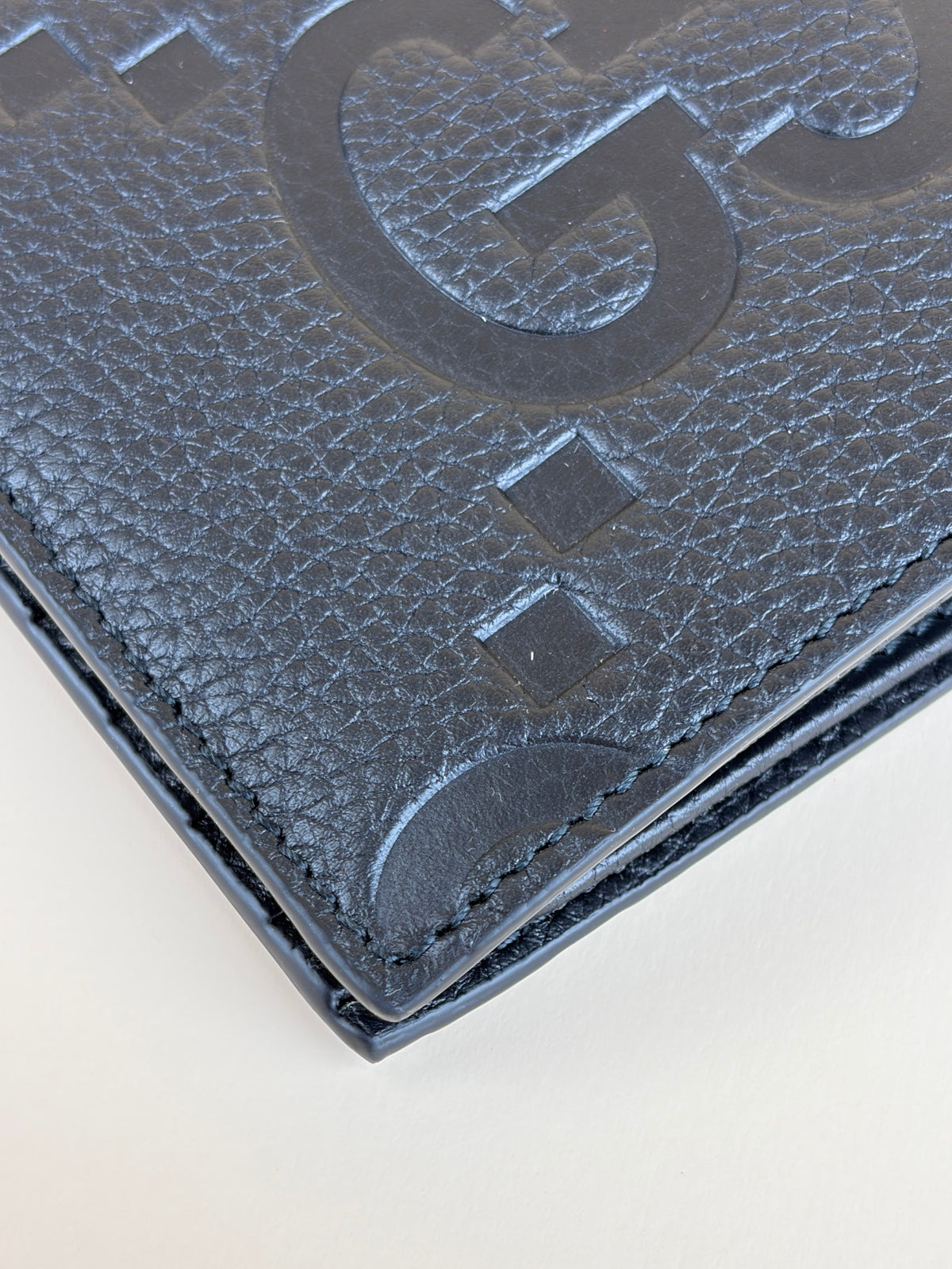 Gucci Black GG piuma calfskin jumbo embossed wallet