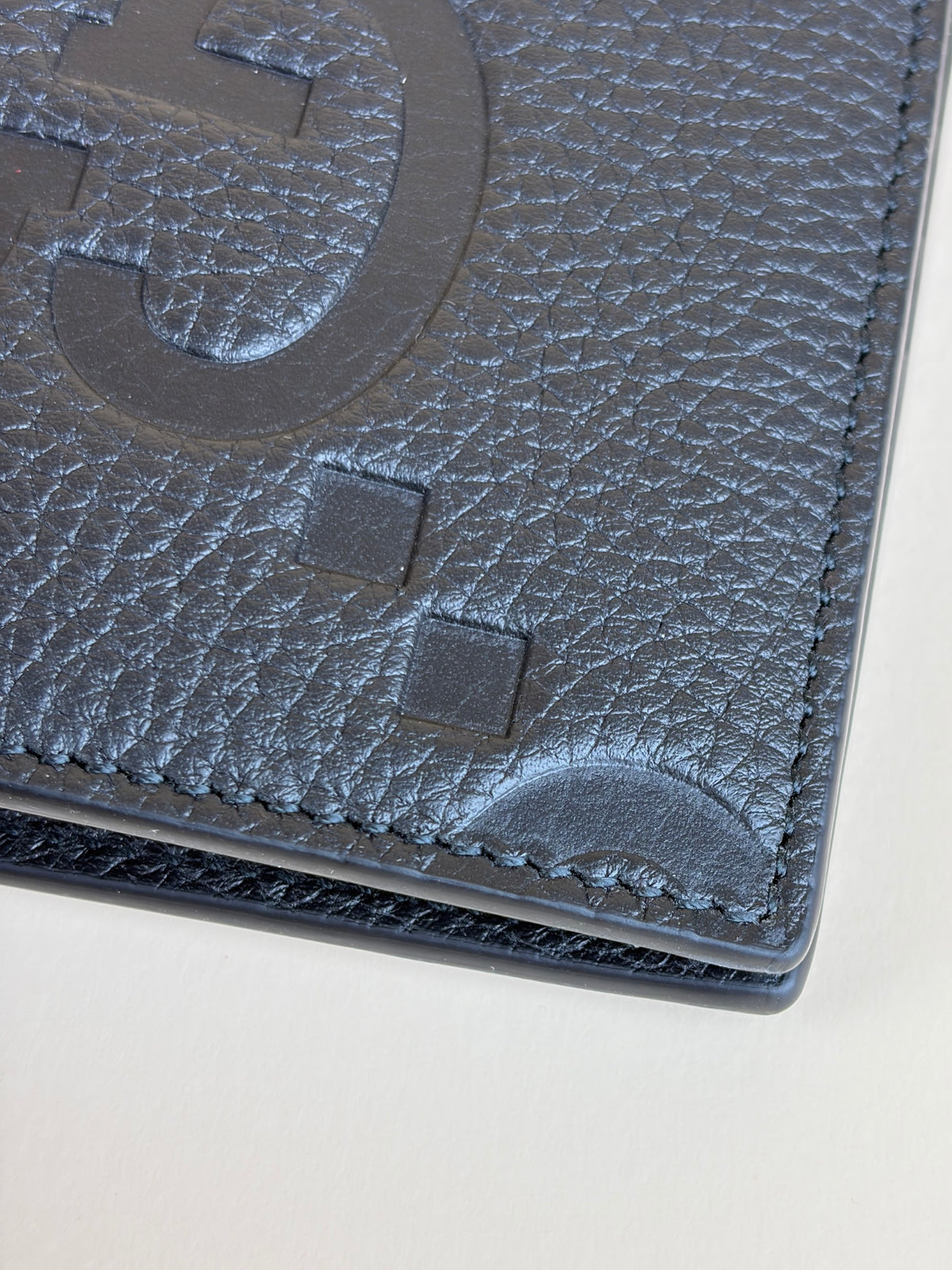 Gucci Black GG piuma calfskin jumbo embossed wallet
